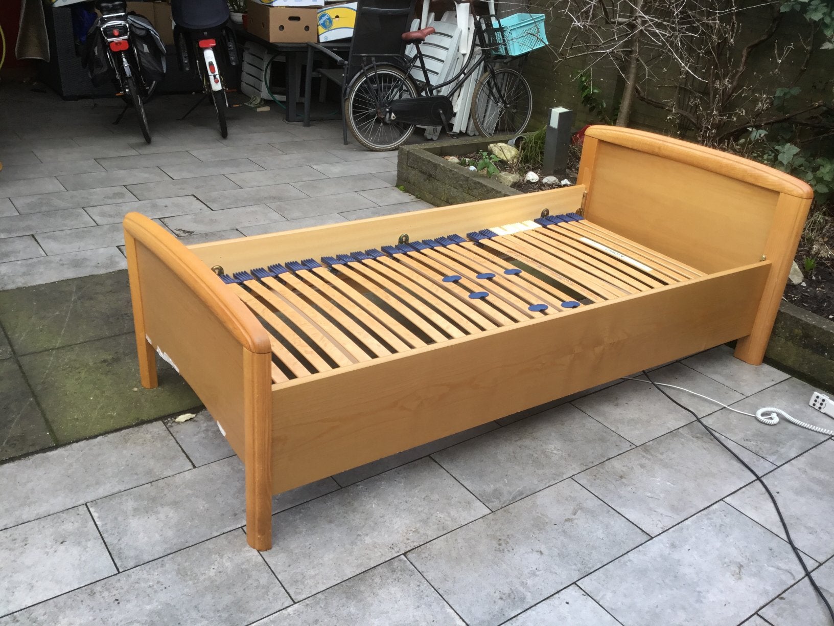 1-persoons bed, Huis en Inrichting, Slaapkamer | Bedden, Ophalen, Gebruikt, 90 cm, Eenpersoons