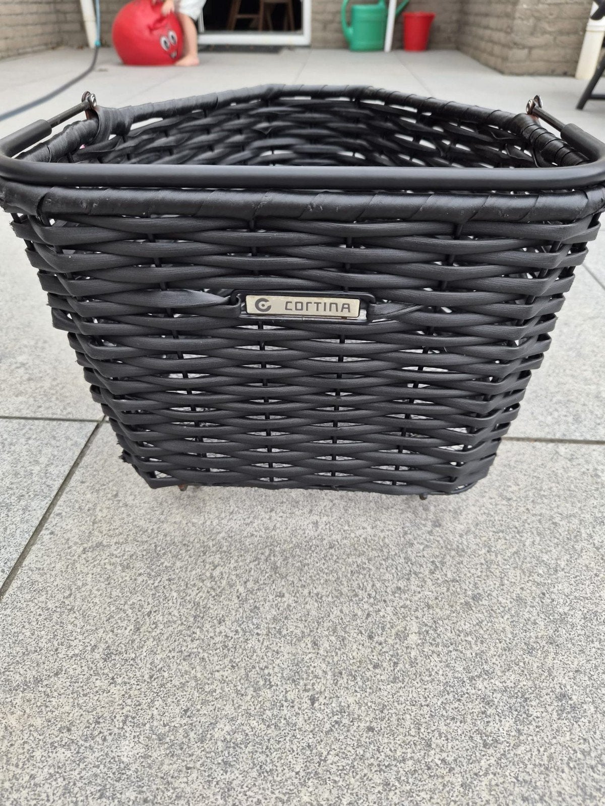 Cortina fietsmand voor moederfiets - Zwart, Gebruikt, Stuurbevestiging, Ophalen of Verzenden, Cortina