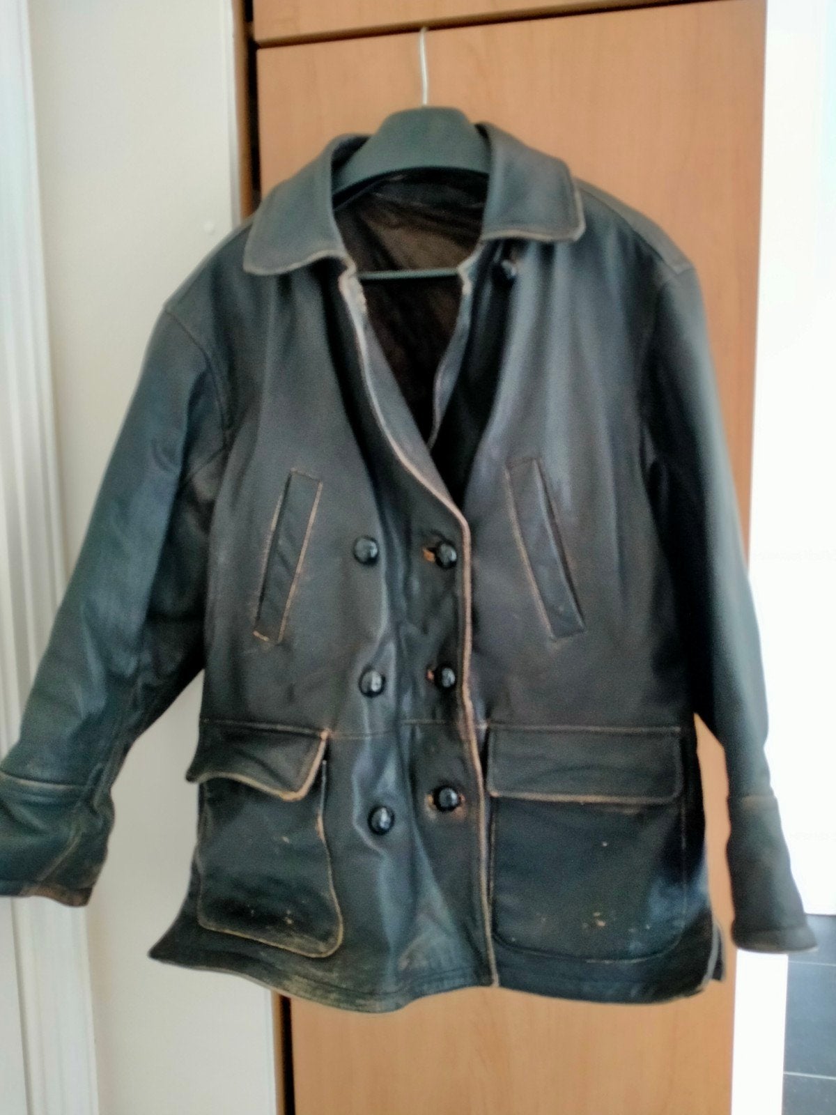 vintage leder solex jas halflang donkerbruin, Fietsen en Brommers, Ophalen of Verzenden, Oto