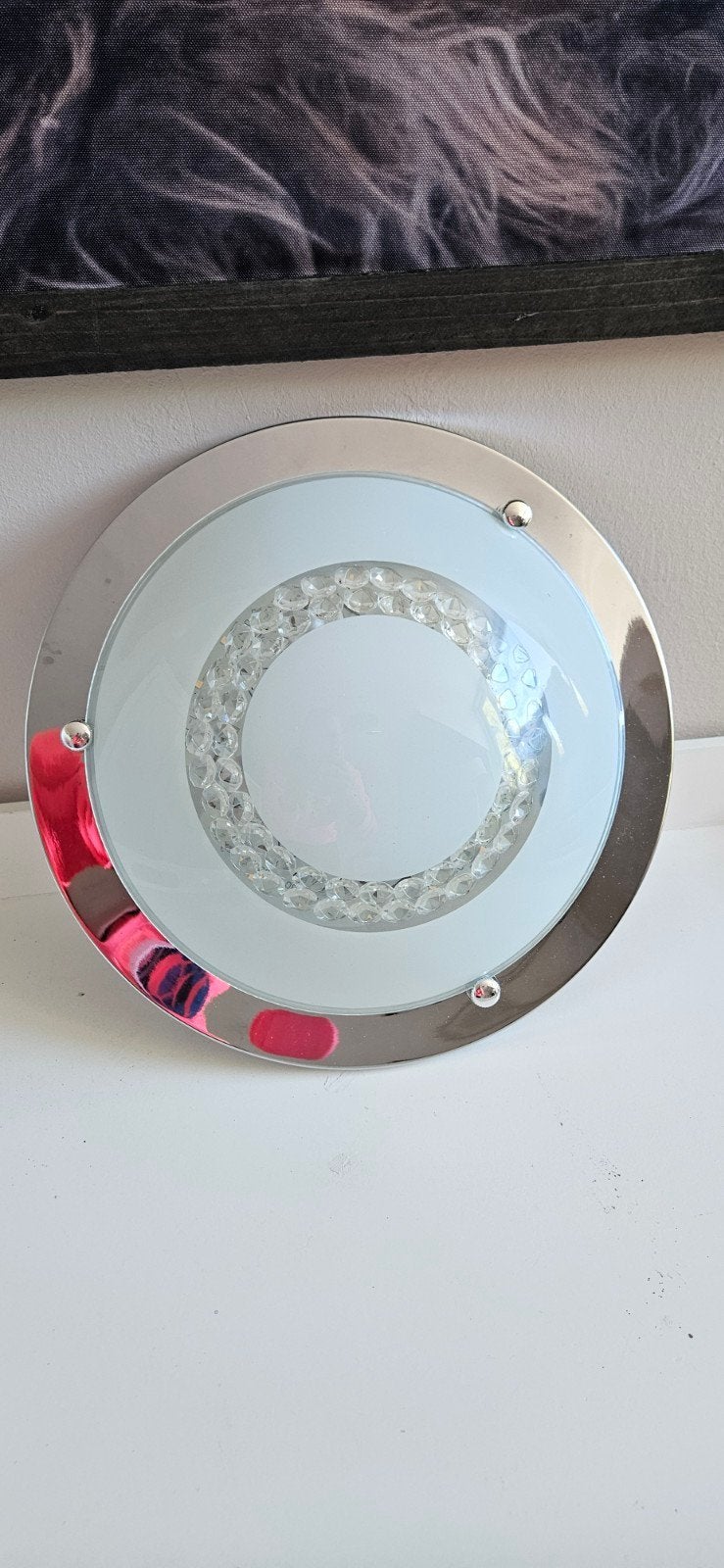 Prachtige led plafonnière plafondlamp met kristallen, Huis en Inrichting, Zilver, Modern, Overige fittingen, Ophalen of Verzenden