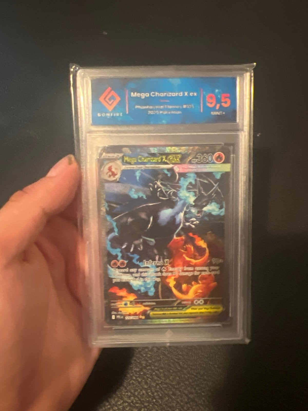 Mega Charizard X ex Pokémon kaart - Graded 9.5, Ophalen, Nieuw, Losse kaart, Foil