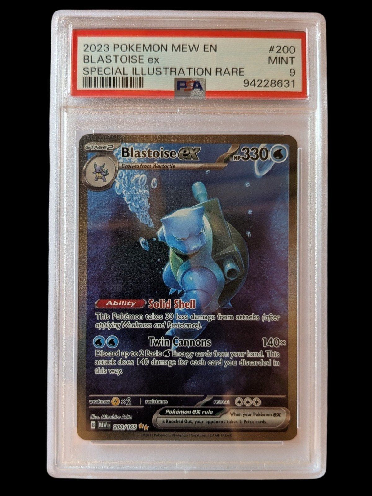 Blastoise ex Special Illustration Rare PSA 9 MINT, Ophalen of Verzenden, Zo goed als nieuw, Losse kaart