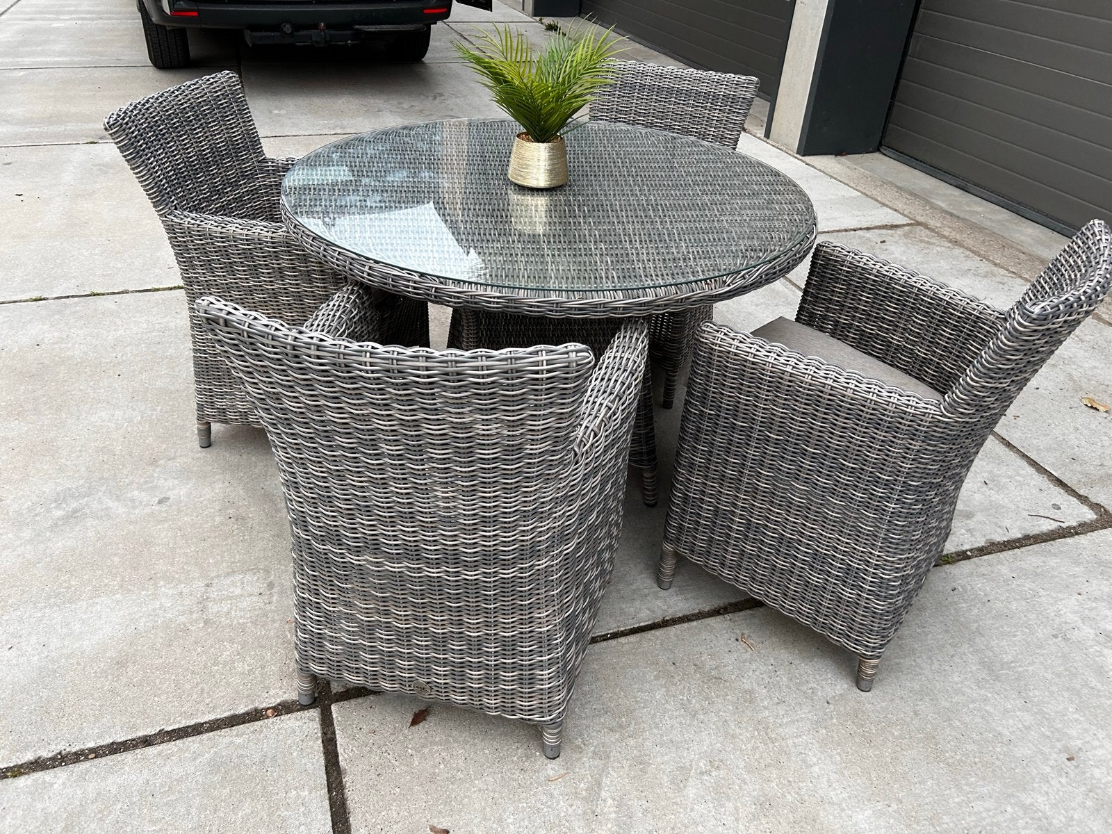 Prachtige ronde tuinset Fase 4Seasons - Zo goed als nieuw, Tuin en Terras, Tuinsets en Loungesets, Ophalen, 4 zitplaatsen, ., Zo goed als nieuw