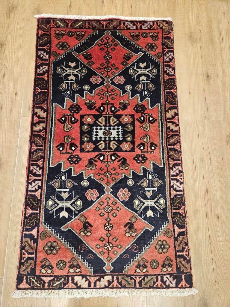 Handgeknoopt perzisch tapijt hamadan 133x71, Info@SlatsAntiek.nl, Tweedehands, Tweedehands, 100 tot 150 cm