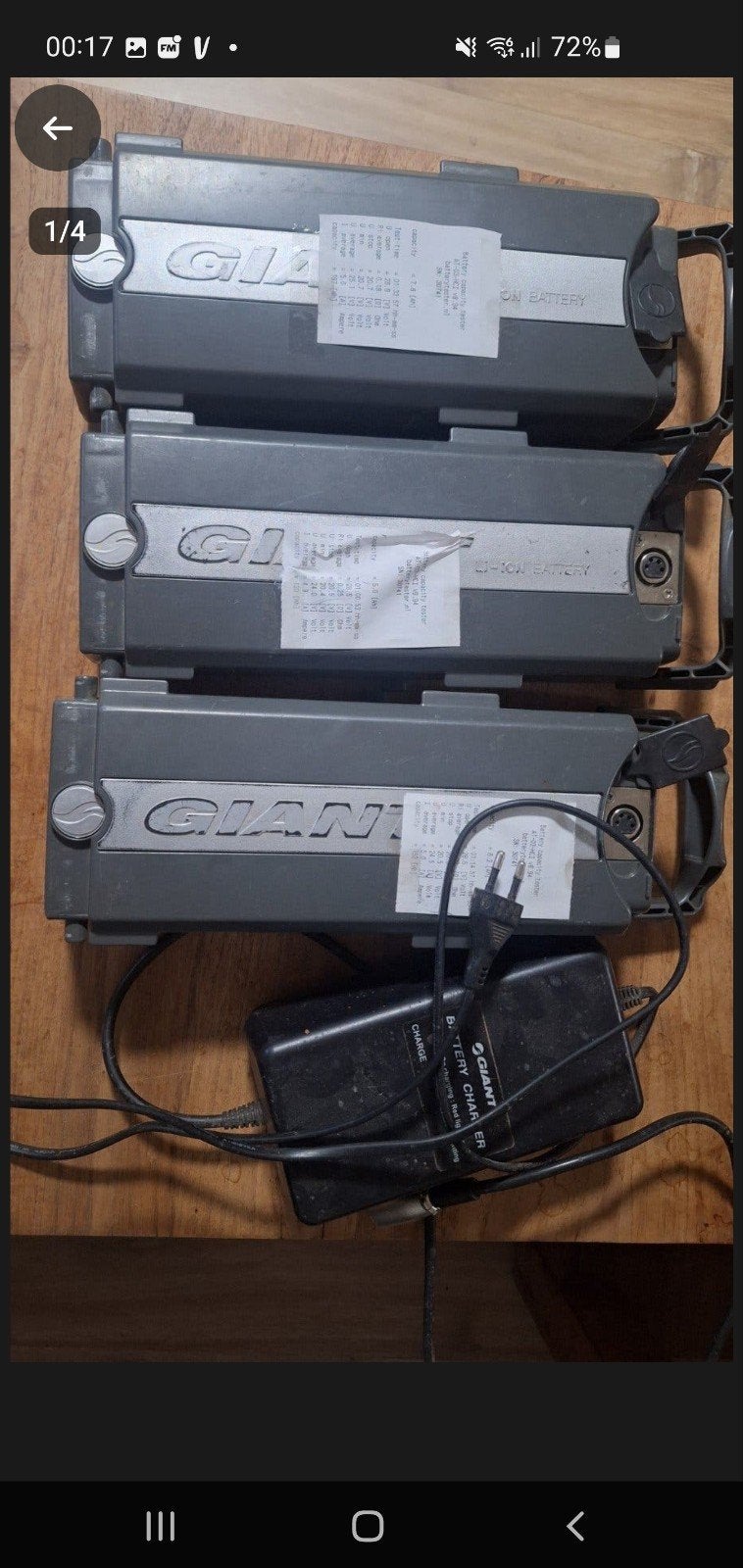 GIANT fietsaccu's 26V, Ophalen of Verzenden, Gebruikt, Oplaadbaar