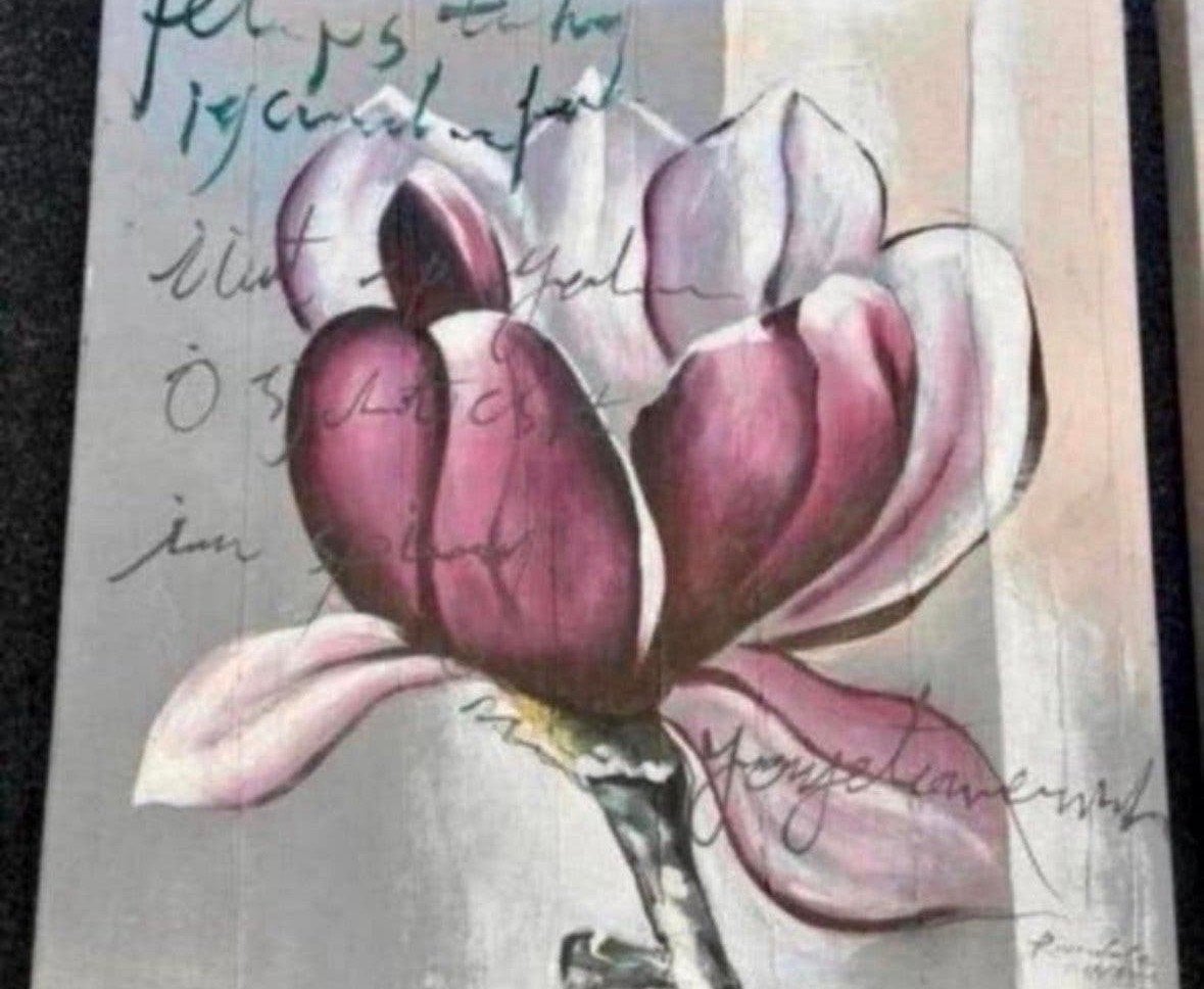 Set van 2: Magnolia Bloemen Schilderijen Riverdale, Ophalen, Handgeschilderd, Olieverf, Bloemen