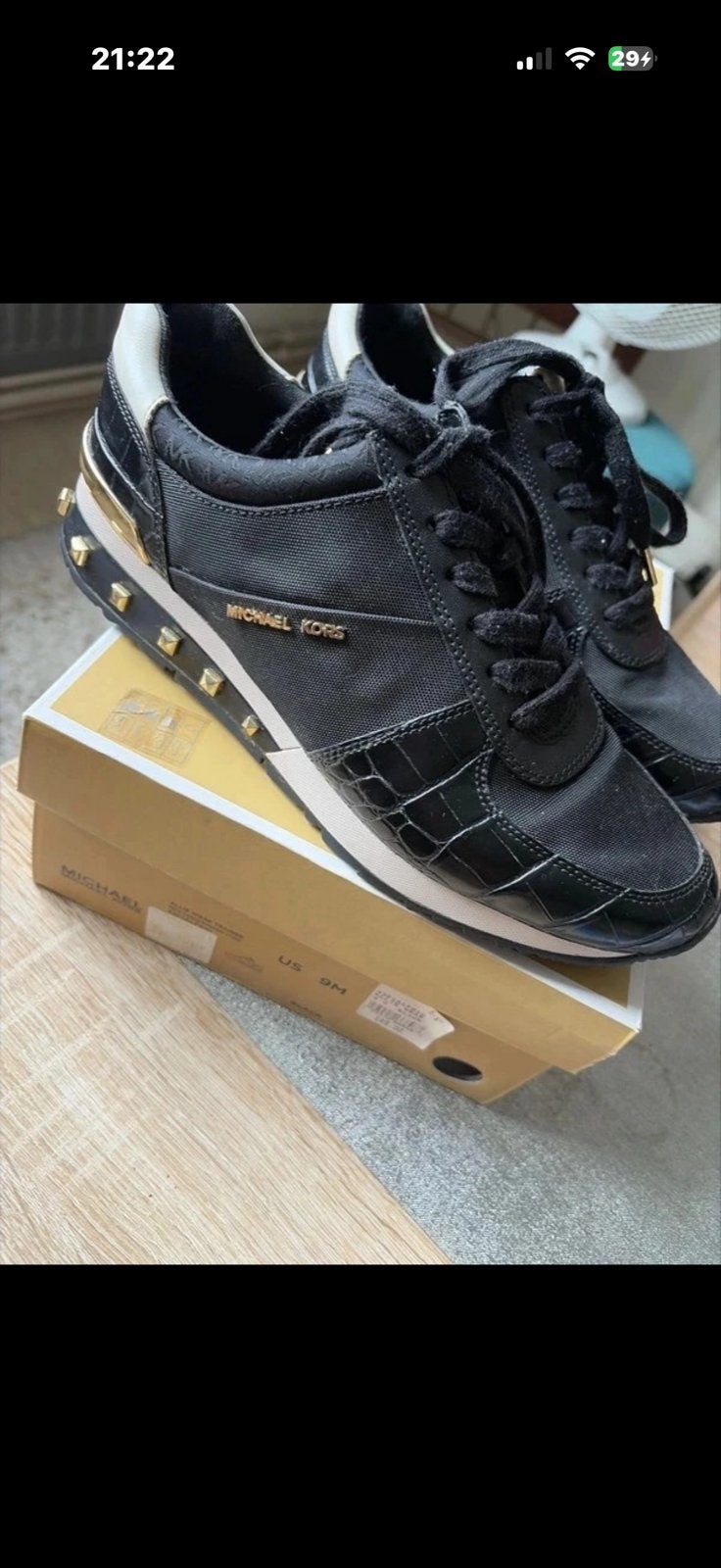 Michael Kors Allie Wrap Trainer Sneakers, Zwart, Ophalen of Verzenden, Sneakers of Gympen, Zo goed als nieuw