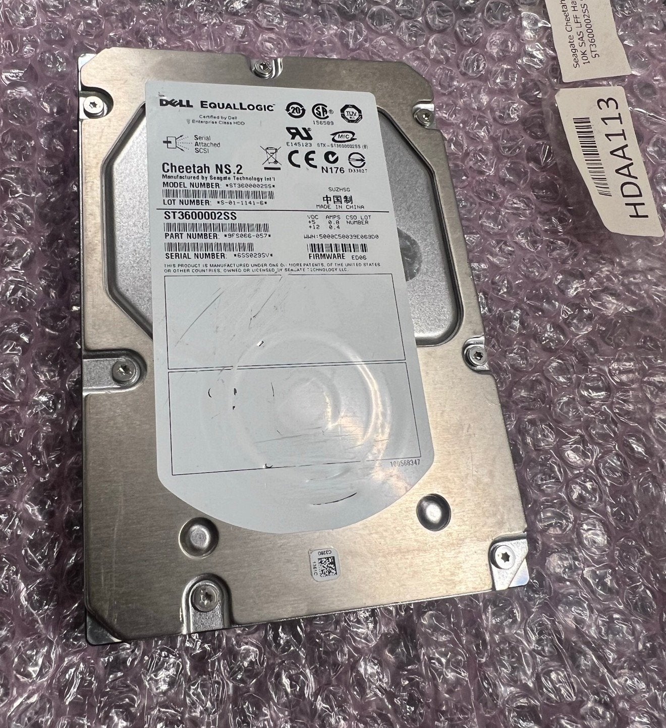 Dell Equallogic Seagate Cheetah ST3600002SS NS.2 600GB 10K, Intern, SAS, HDD, Ophalen of Verzenden