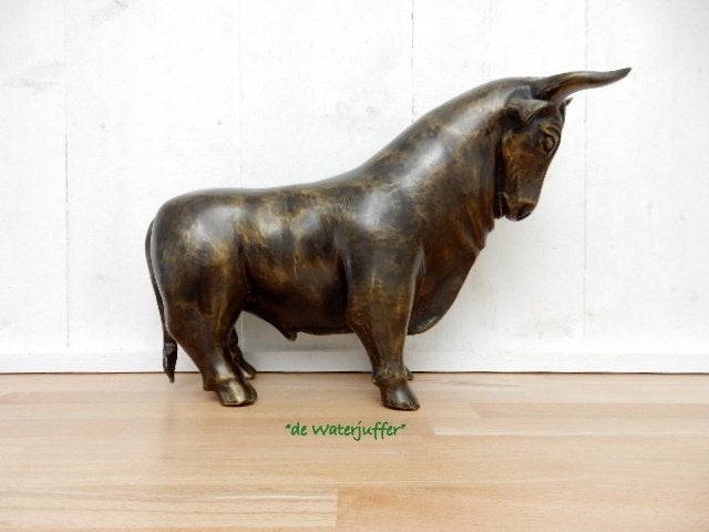 250* Bronzen stier groot (Boven €75 geen verzendkosten), Ophalen of Verzenden, Nieuw, Overige materialen, Dierenbeeld