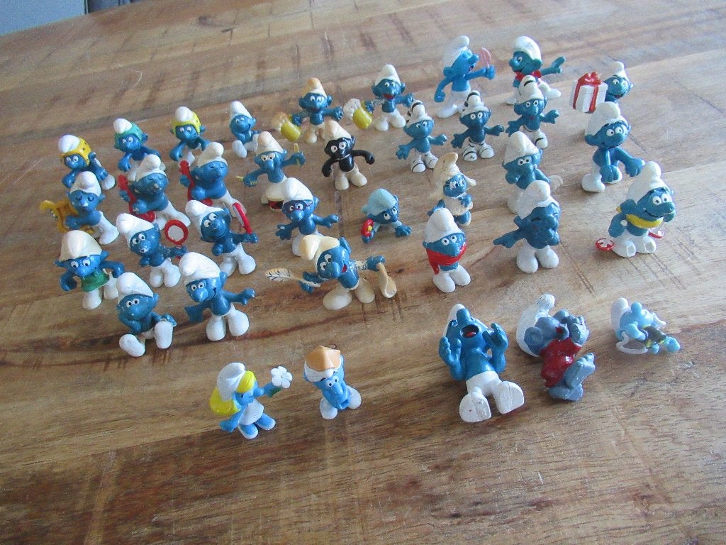 Grote verzameling oude vintage Peyo Smurfen smurf poppetjes, Verzamelen, Smurfen, Ophalen of Verzenden, Gebruikt, Verschillende Smurfen