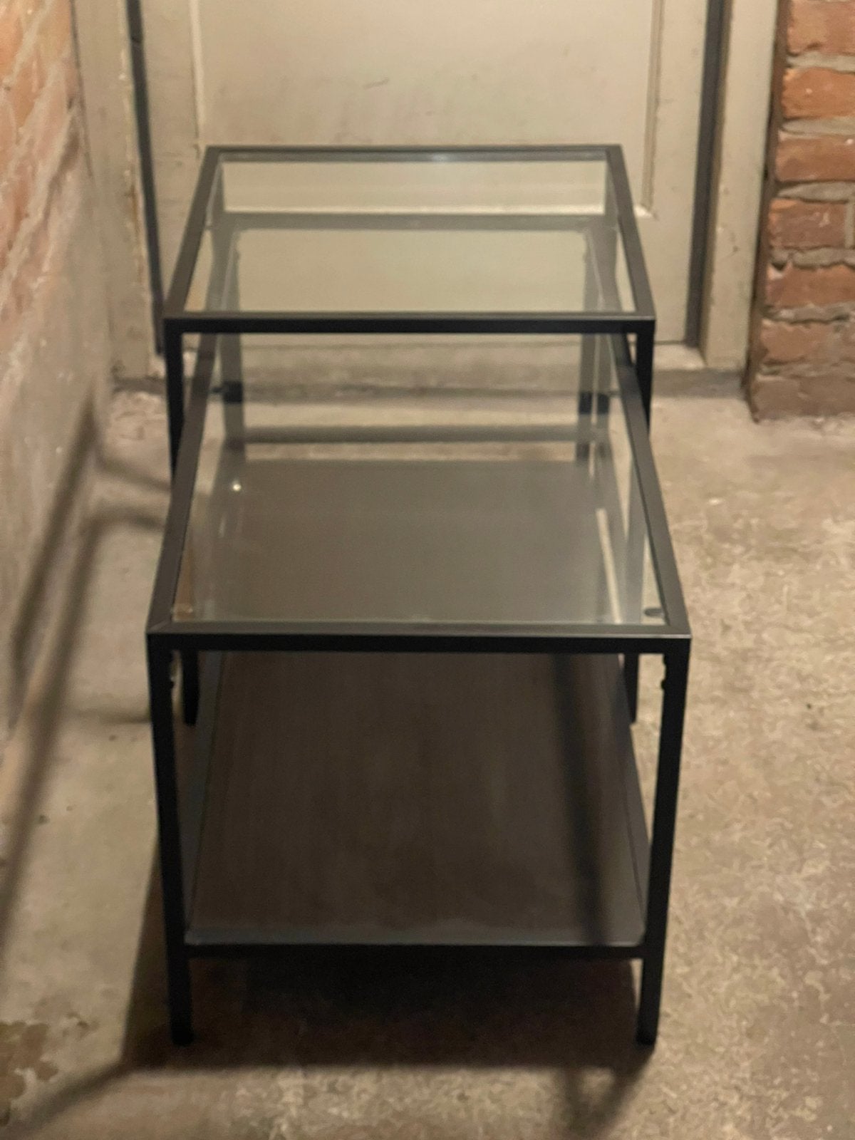 IKEA VITTSJÖ salontafel, Ophalen, Rond, 50 tot 100 cm, Glas