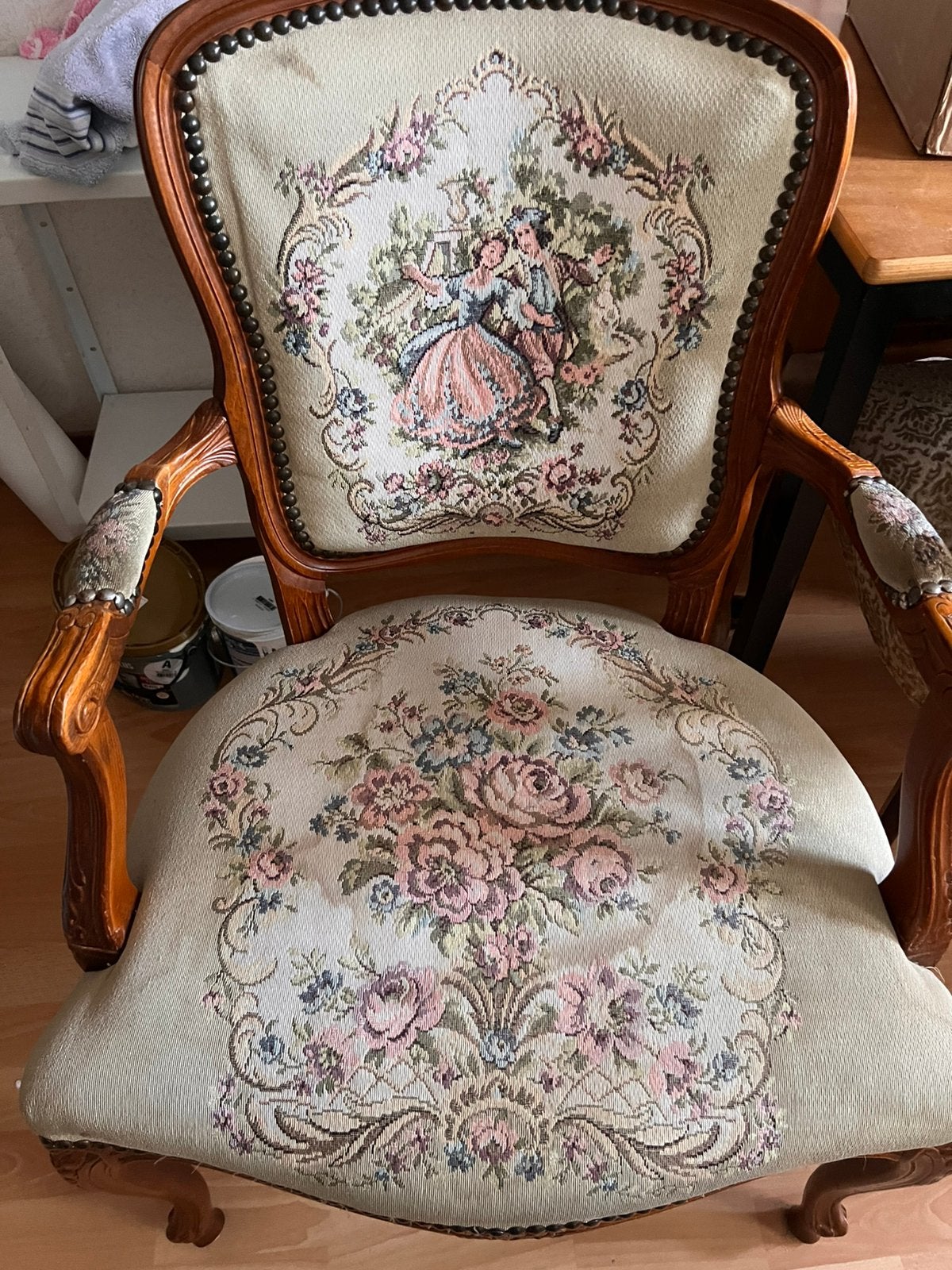 Klassieke vintage fauteuil – gebloemd, Ophalen
