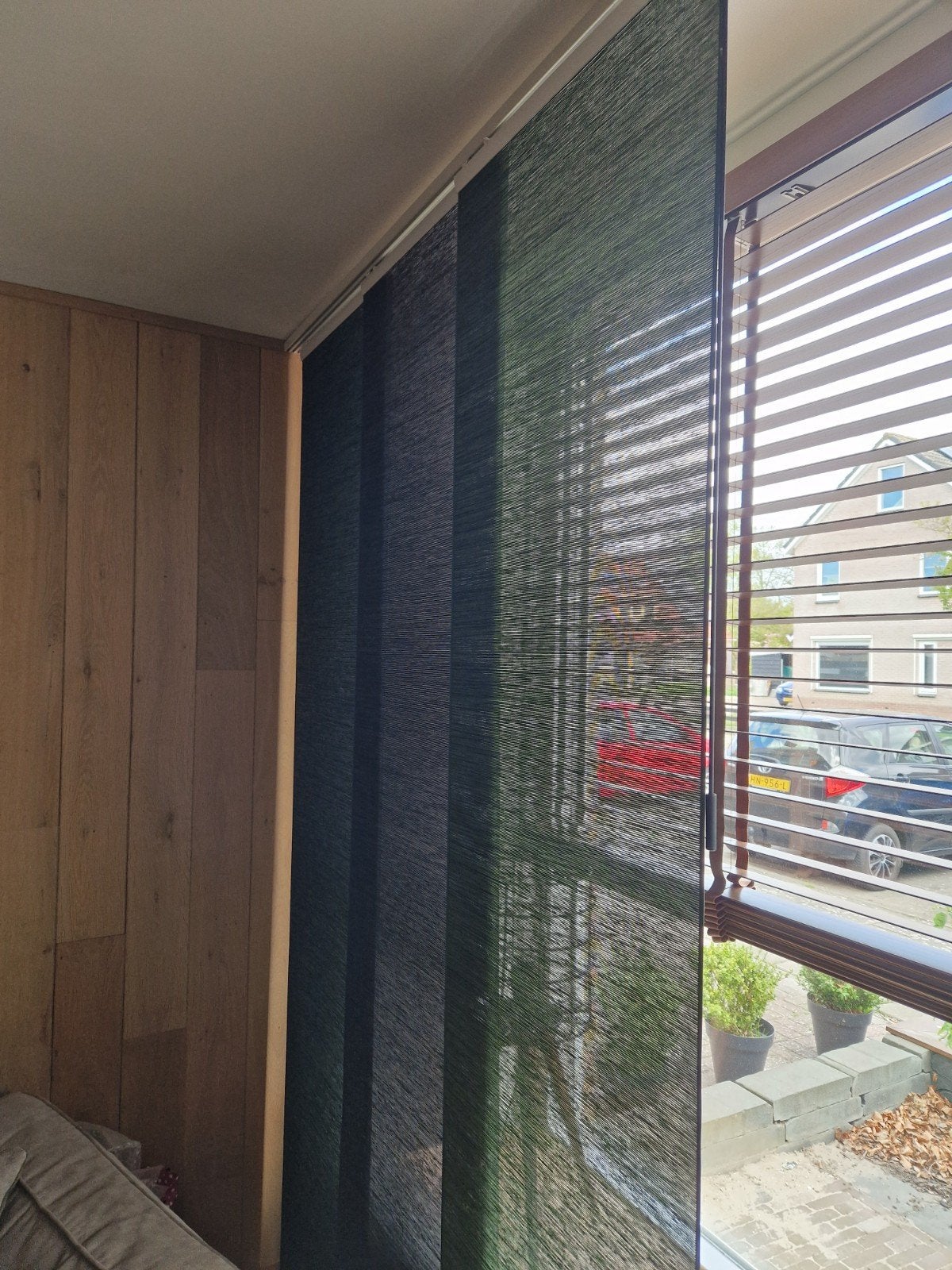 Ikea gordijnpanelen groen en grijs, 6 stuks, IKEA, Ophalen, Groen
