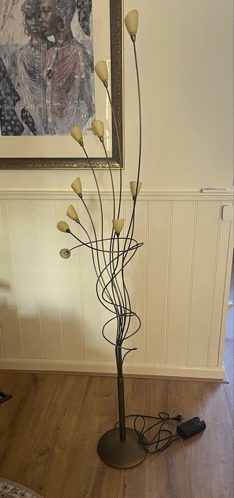 Design vloerlamp met 9 lichtpunten - sfeervol en modern, Ophalen, Gebruikt, 100 tot 150 cm, Overige fittingen