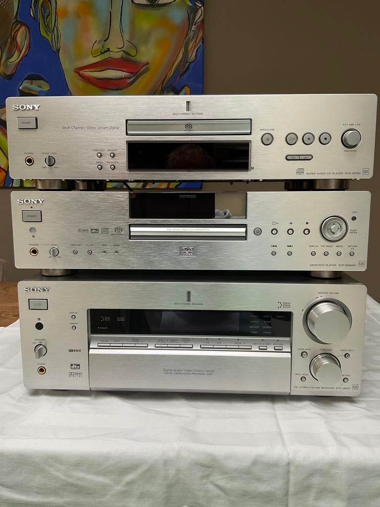 Sony QS RECEIVER/DVD/CD SPELER, Ophalen of Verzenden, Zo goed als nieuw, 60 tot 120 watt, Sony