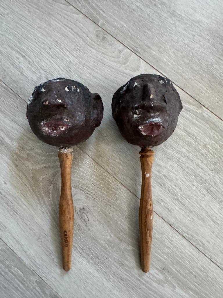 2 Sambaballen in de vorm van hoofd, Ophalen of Verzenden, Melodische percussie