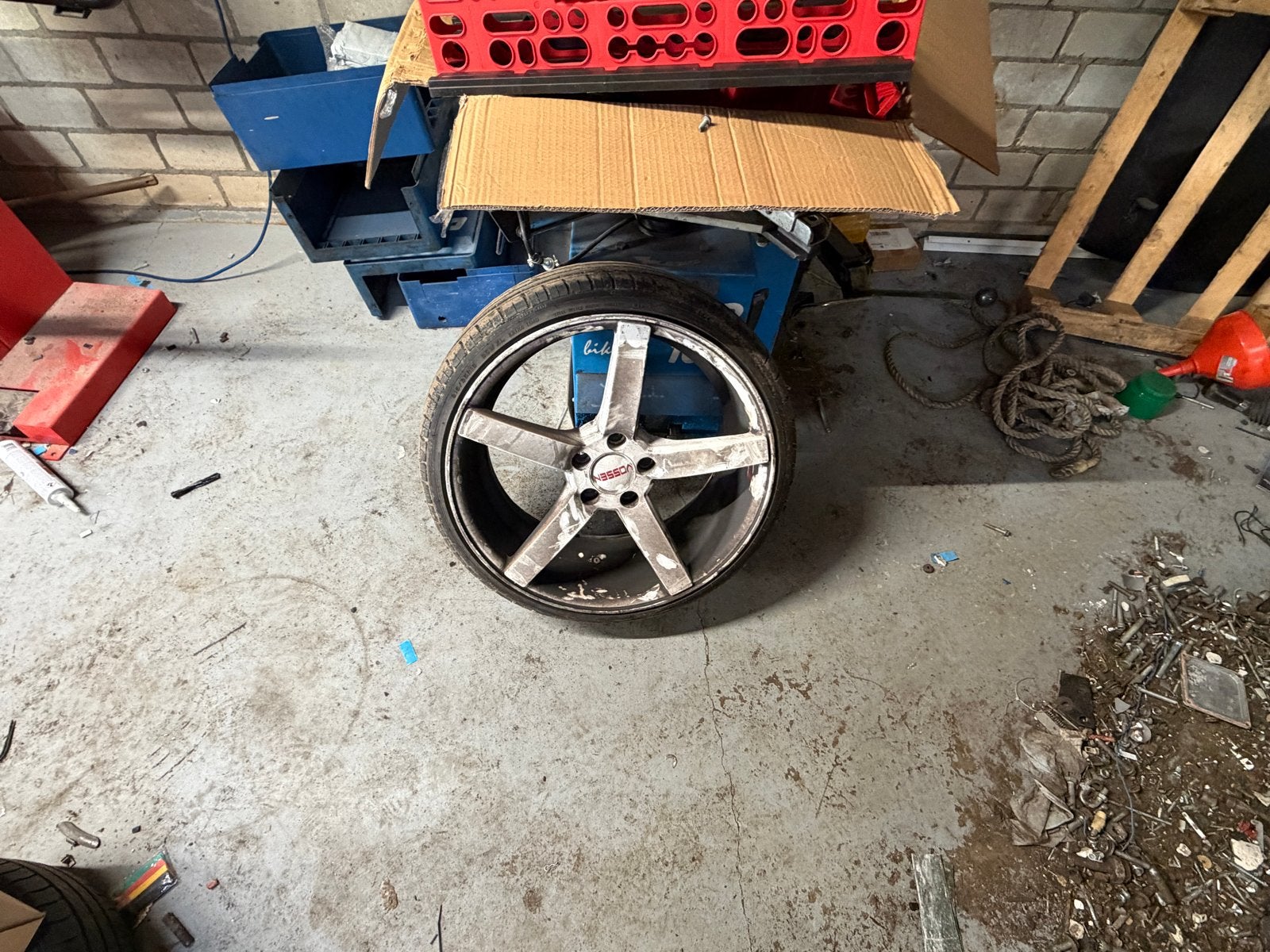 Vossen Velgen met Banden - 19 inch, 19 inch, Gebruikt, Banden en Velgen, Ophalen of Verzenden
