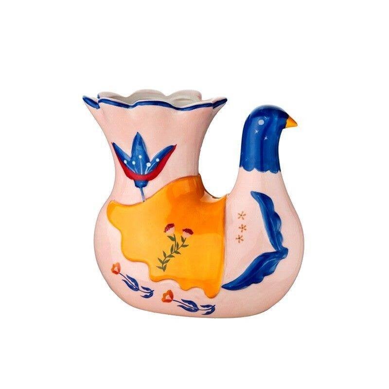 Aardewerk vaas sunwing - vogel - duif, -, Kwastje-over-Kastje, Nieuw, Ophalen of Verzenden