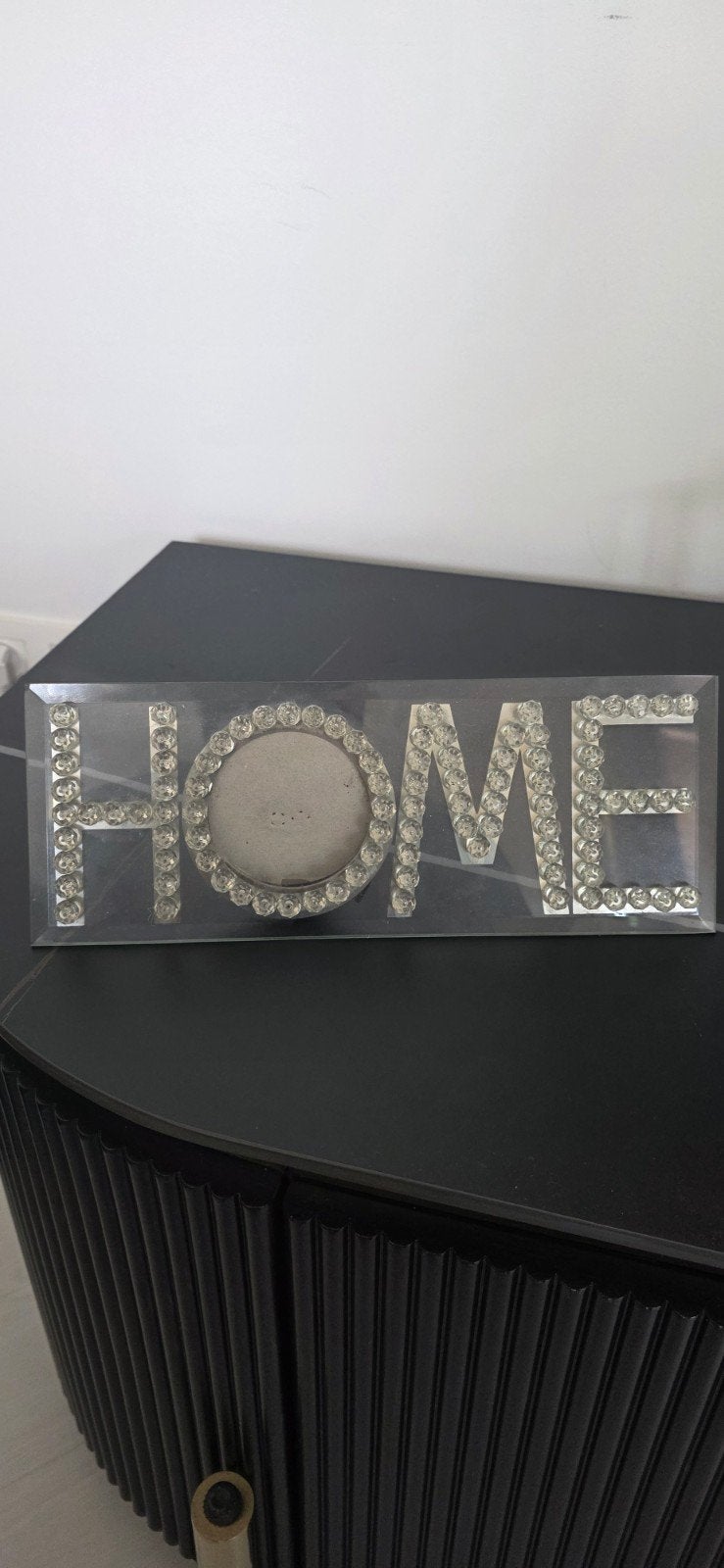 HOME decoratie zilver met strass steentjes, Kunststof, Ophalen of Verzenden, Zo goed als nieuw, Modern