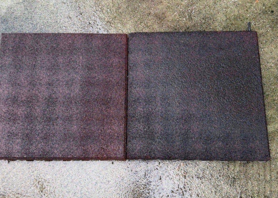 Rubberen tegels 49x49x4 speeltoestel ed ca 25m2, Ophalen, Gebruikt, Overige typen, Rubber