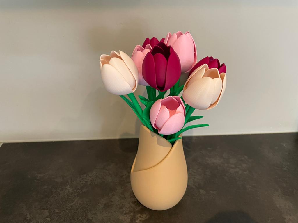 Tulp vaasje met 9 tulpen 3d print!, Ophalen of Verzenden, Nieuw