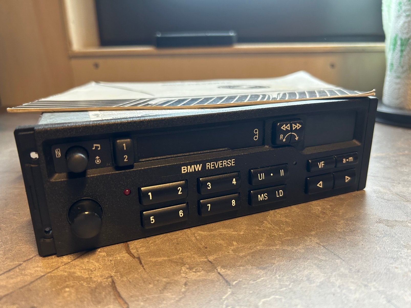 Originele BMW Reverse cassette/radio getest + code aanwezi, Ophalen of Verzenden, Zo goed als nieuw