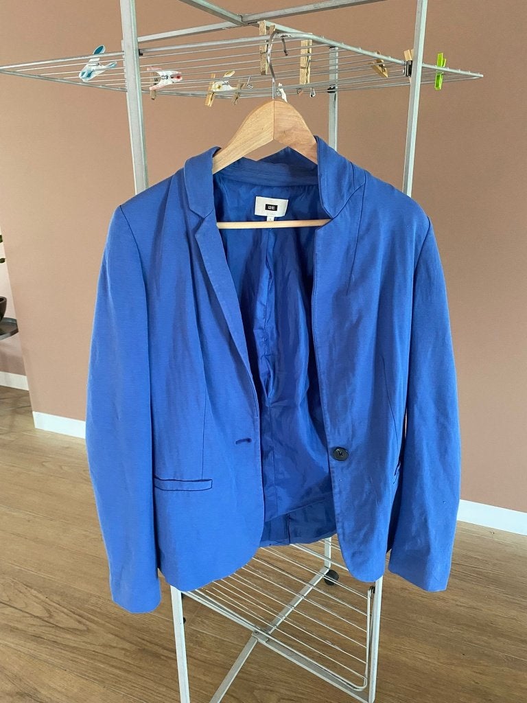 Blauw blazer maat L, van het merk WE, Blauw, WE, Maat 42/44 (L), Ophalen of Verzenden