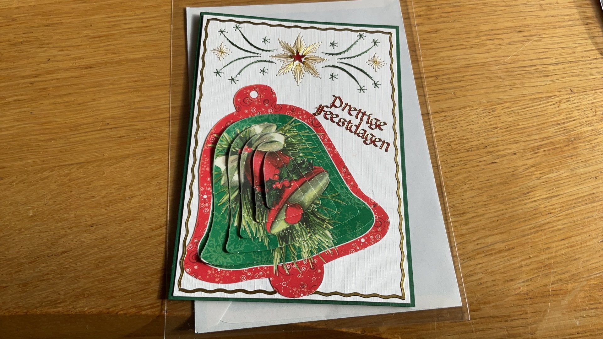 Zelfgemaakte geborduurde Kerstkaart 26, Hobby en Vrije tijd, Ophalen of Verzenden, Nieuw, Kerst