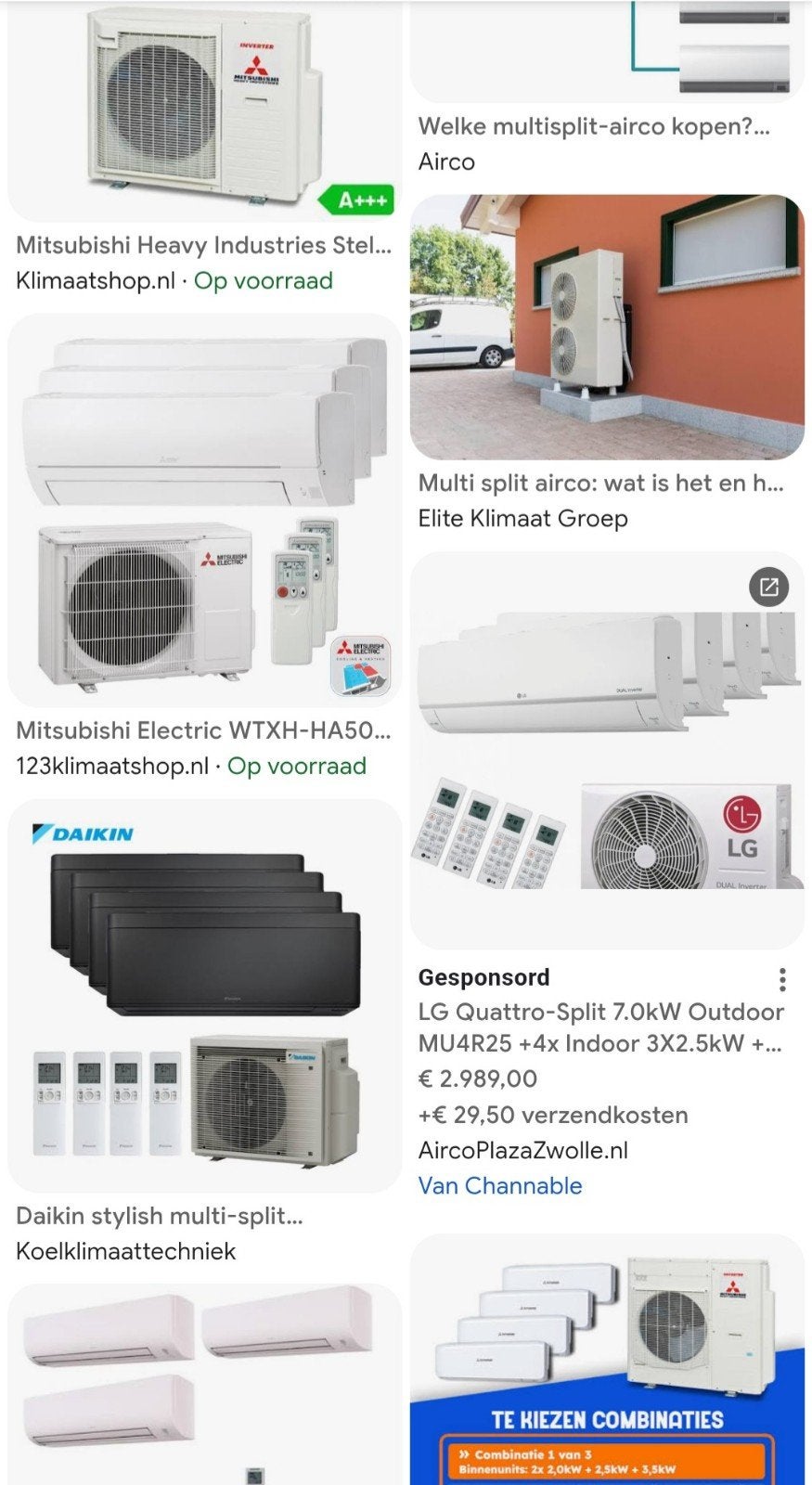 ik zoek   een  airco multi split, Ophalen of Verzenden