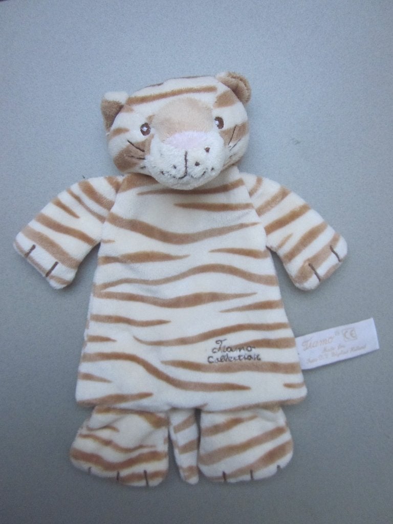 Tiamo Collection zacht pluche bruin gestreepte tijger doek, Overige karakters, Wasbaar, Ophalen of Verzenden, Zo goed als nieuw