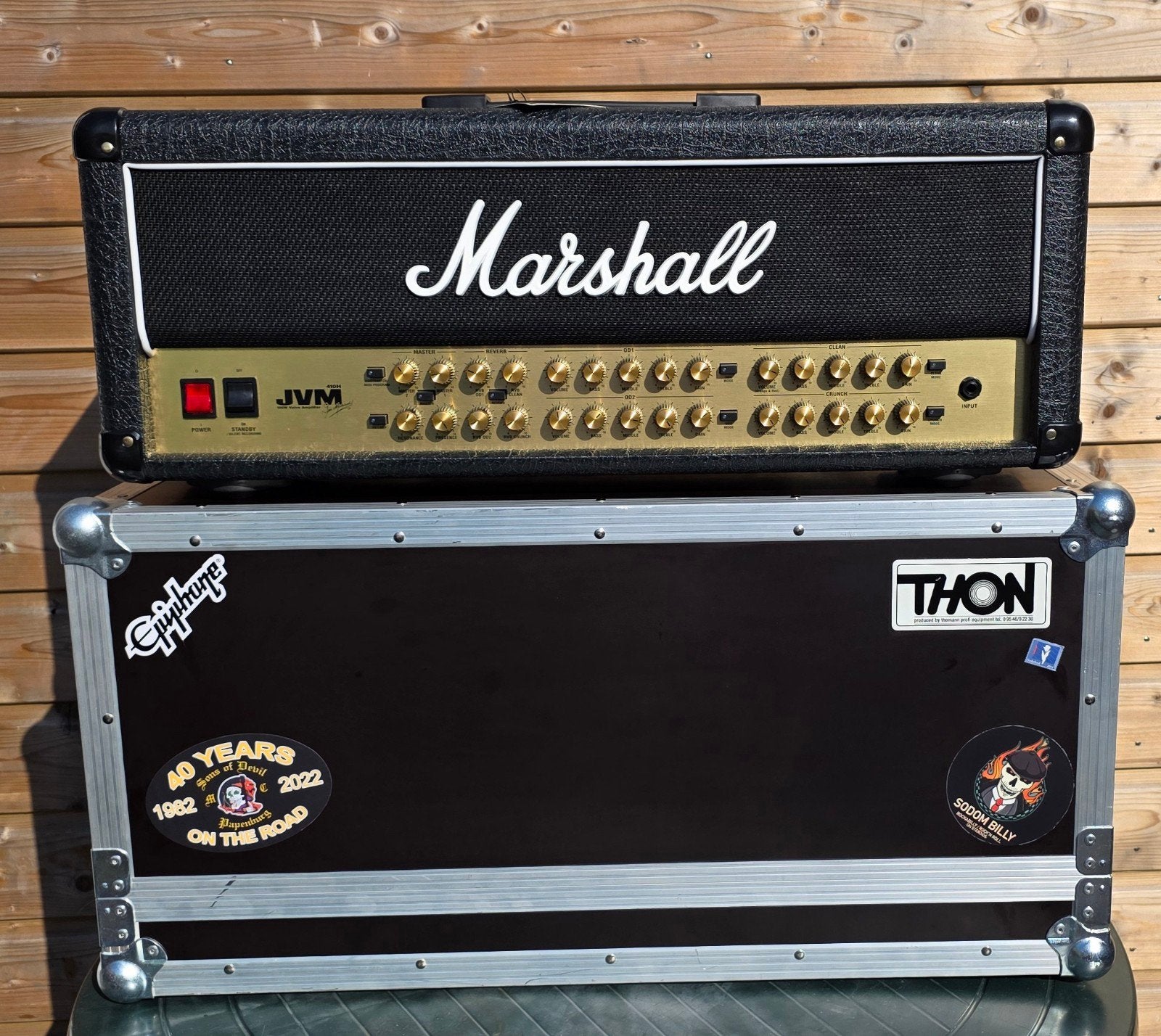 Marshall JVM410H +Footswitch + Stevige Flightcase, Muziek en Instrumenten, Ophalen, Gebruikt, Gitaar, 100 watt of meer