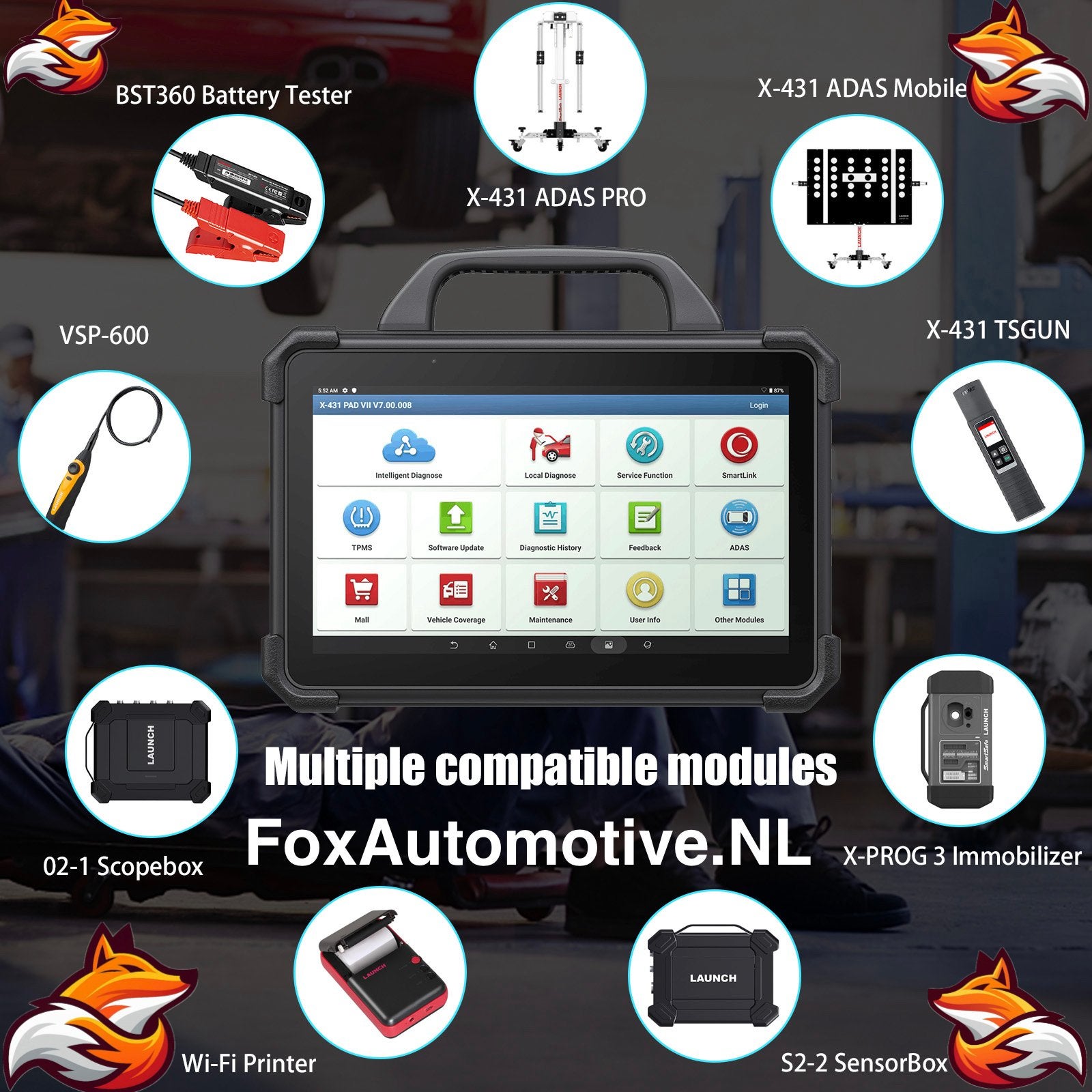 LAUNCH X-431 PAD VII Elite uitvoering life time free update, Ophalen of Verzenden
