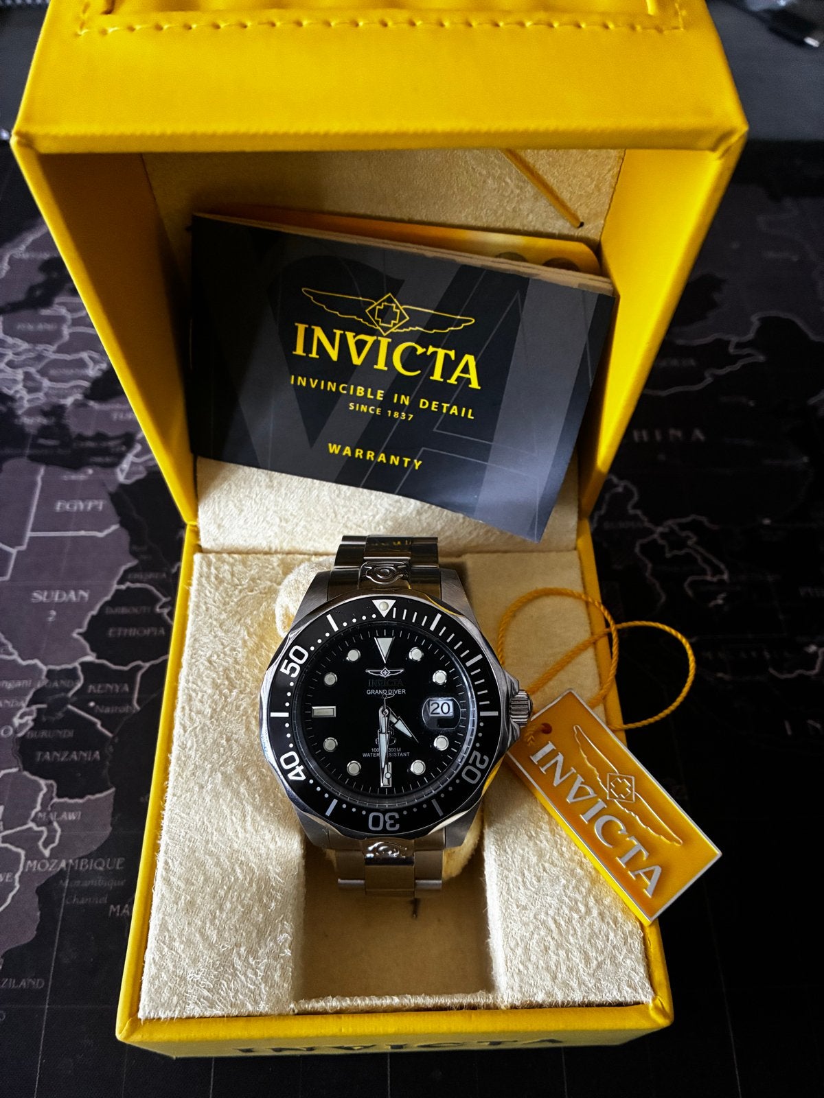Invicta Grand Diver 3044 Automatisch Herenhorloge 47mm, Overige merken, Staal, Polshorloge, Ophalen of Verzenden