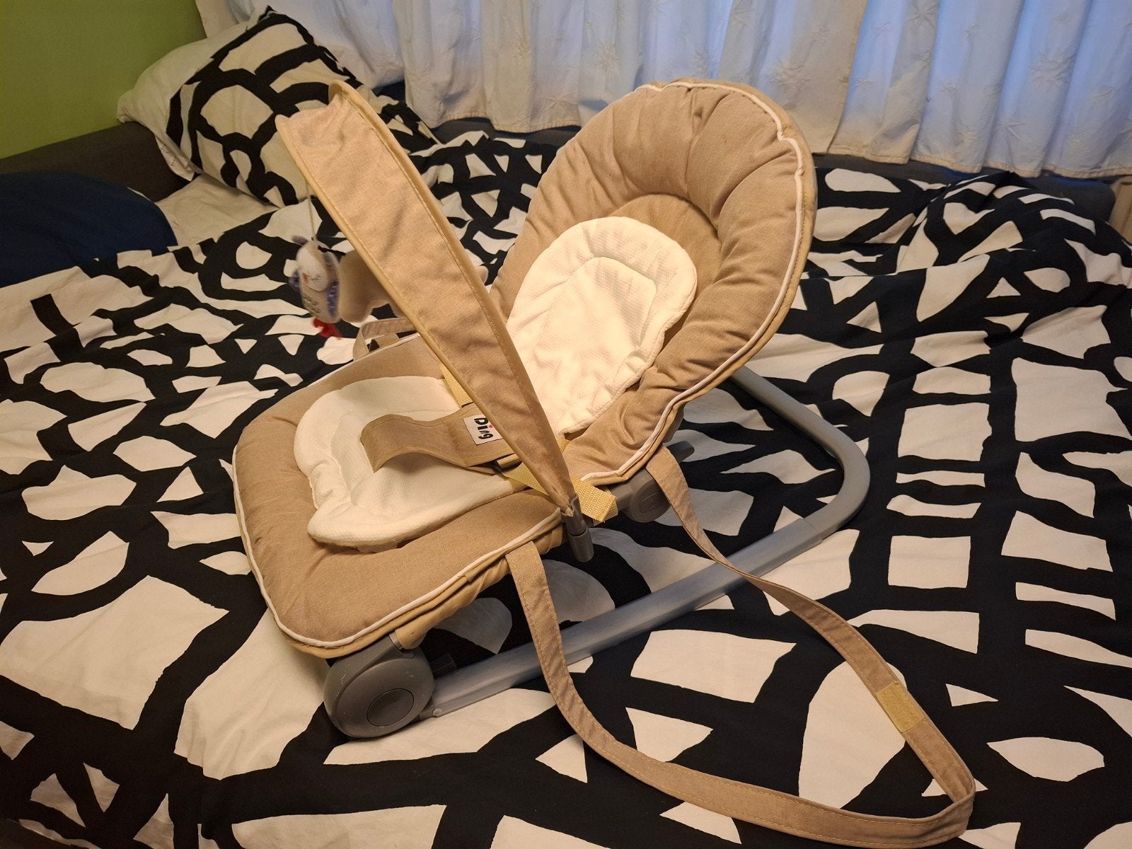 Ding Baby Wipstoel met Speelboog - Beige, Ophalen