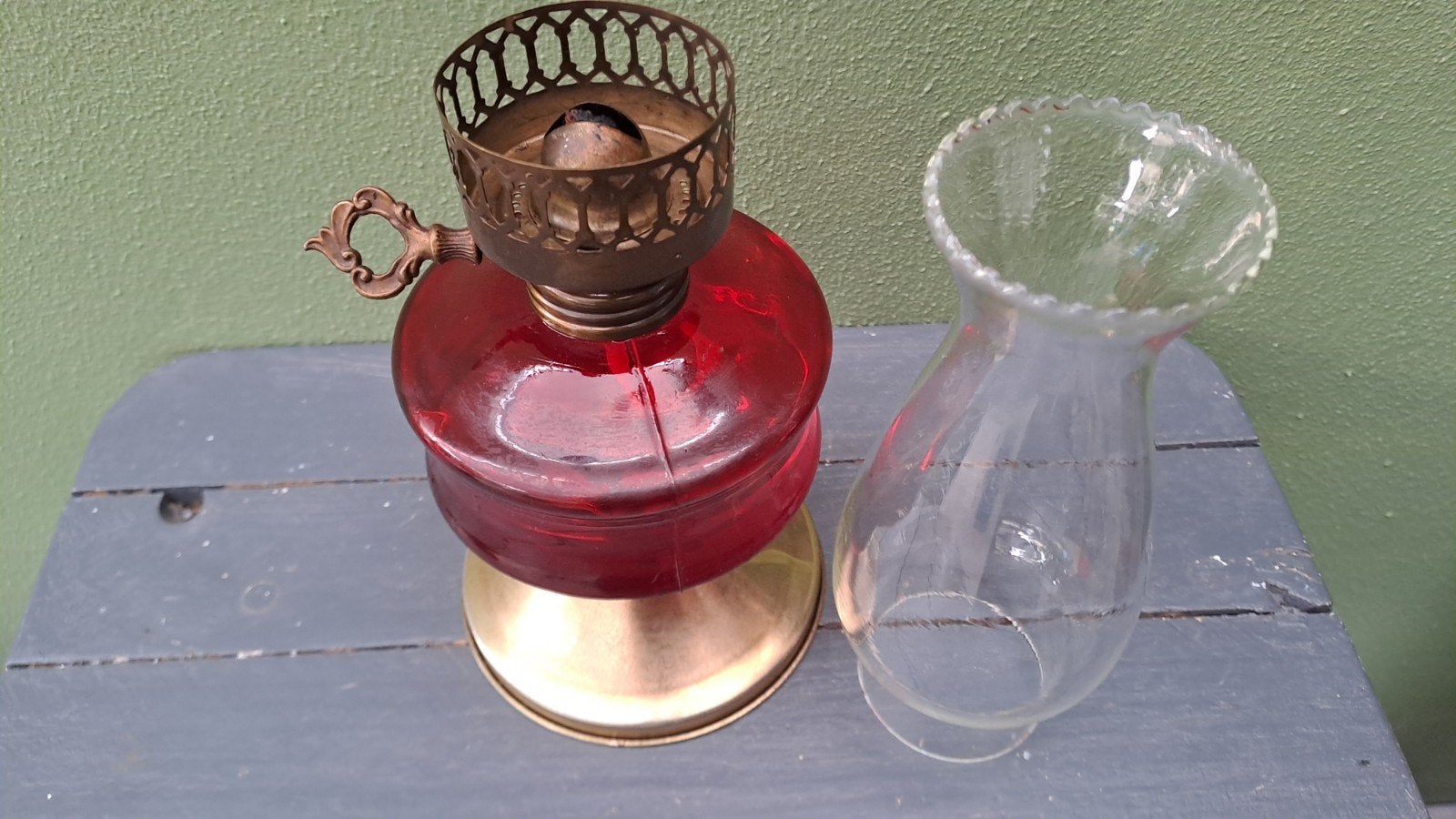 Vintage olielamp, Ophalen of Verzenden