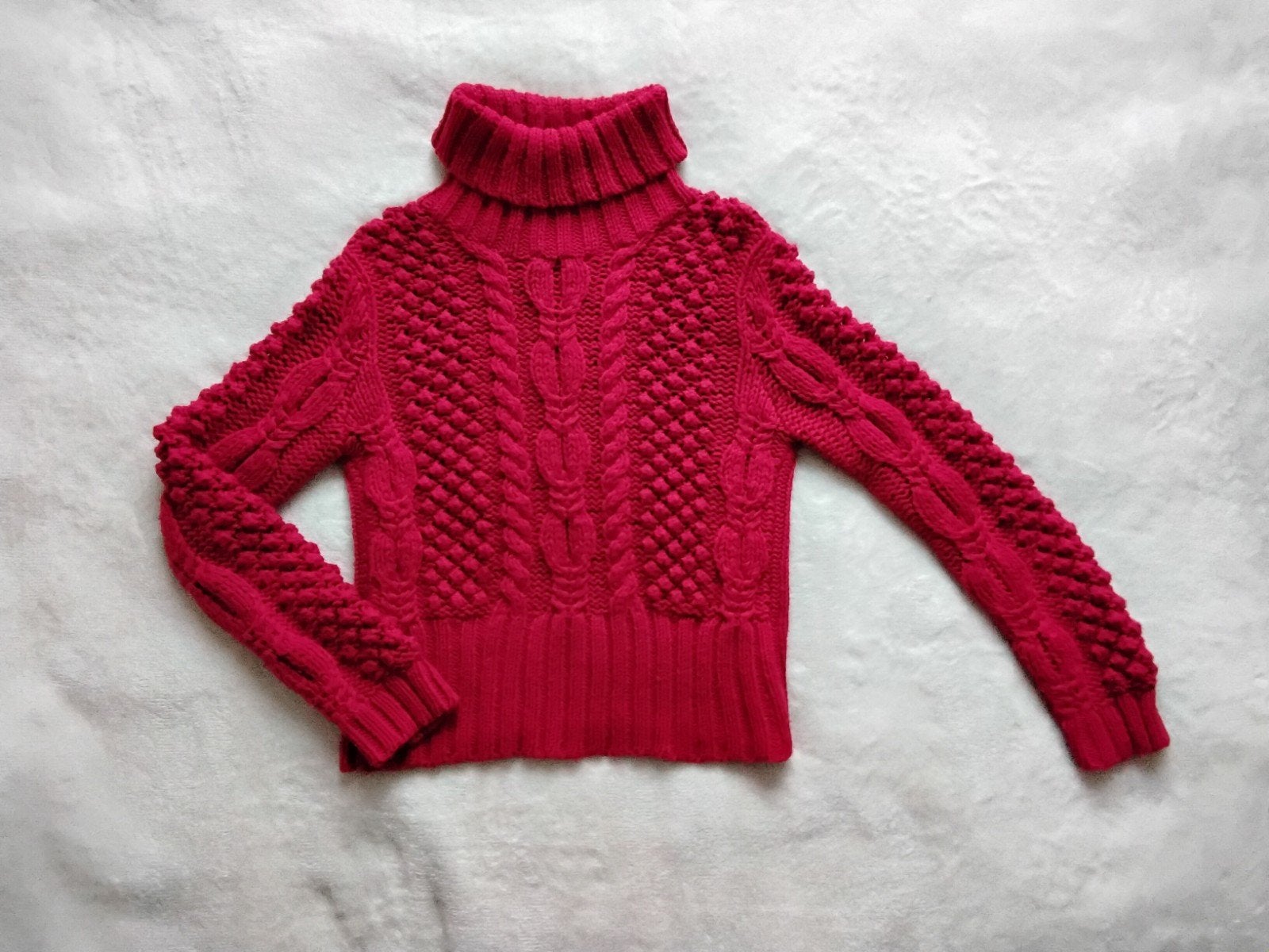 Trui 50% wol (donker-) rood met kol mt 36-38, Ophalen of Verzenden, Zo goed als nieuw, Maat 36 (S), Rood