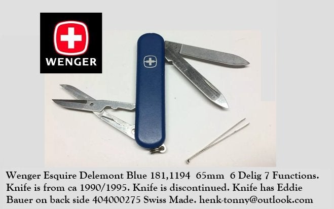 T.k.a. Wenger Esquire Delemonte, Ophalen of Verzenden, Overige soorten, Overige gebieden, Mes of Dolk
