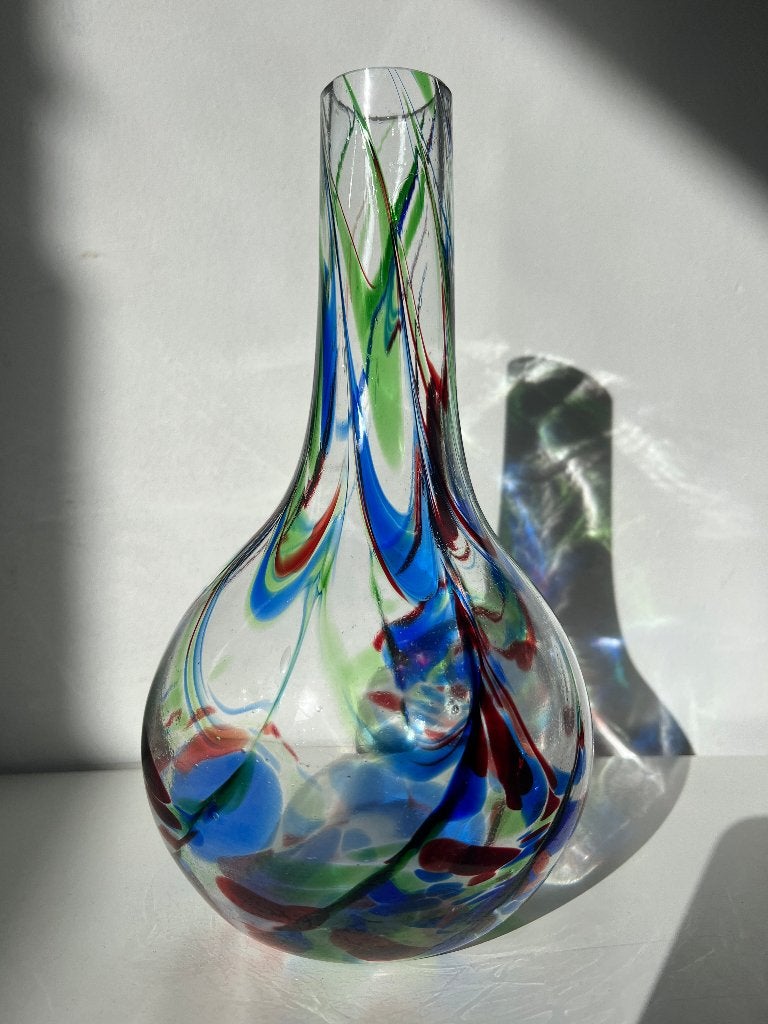 Murano Swirl Vaas Glas Meerkleurig Multicolor, Ophalen of Verzenden