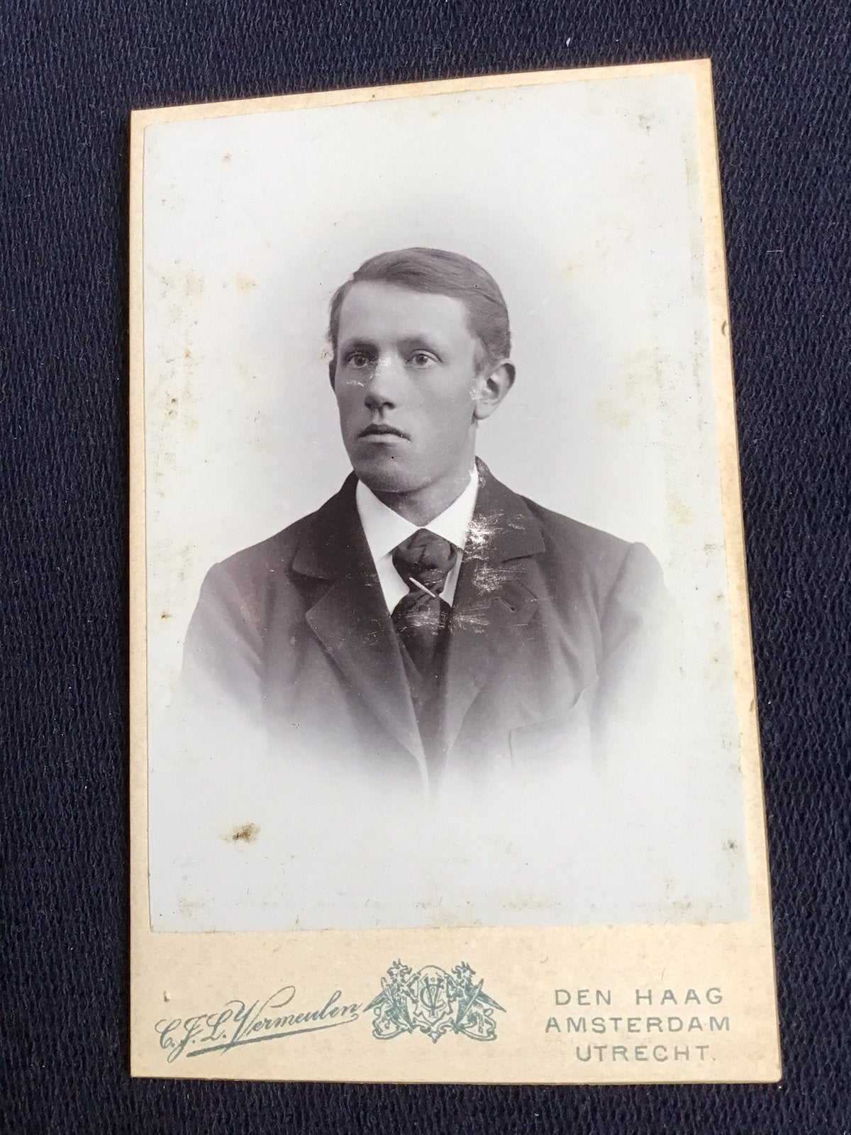CDV, Jongeman, C.J.L. VERMEULEN, DEN HAAG, Carte de Visite, Verzenden, Voor 1940, Gebruikt, Foto
