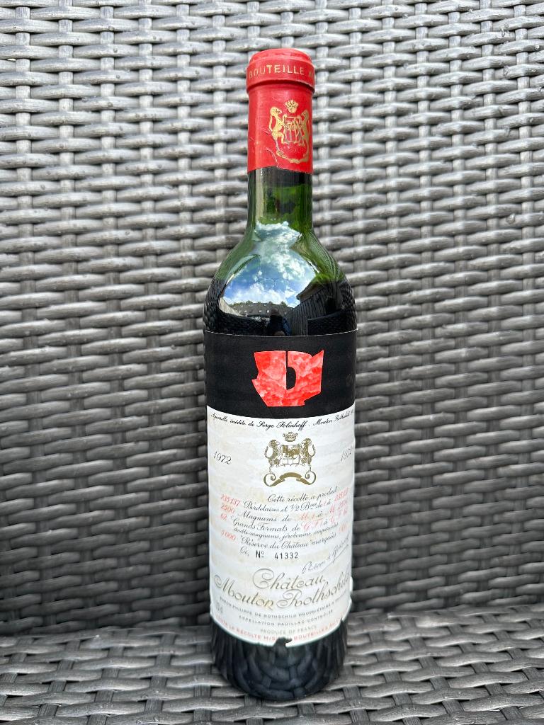 Fles Château Mouton Rothschild 1972., Ophalen of Verzenden, Zo goed als nieuw, Overige gebieden, Overige typen