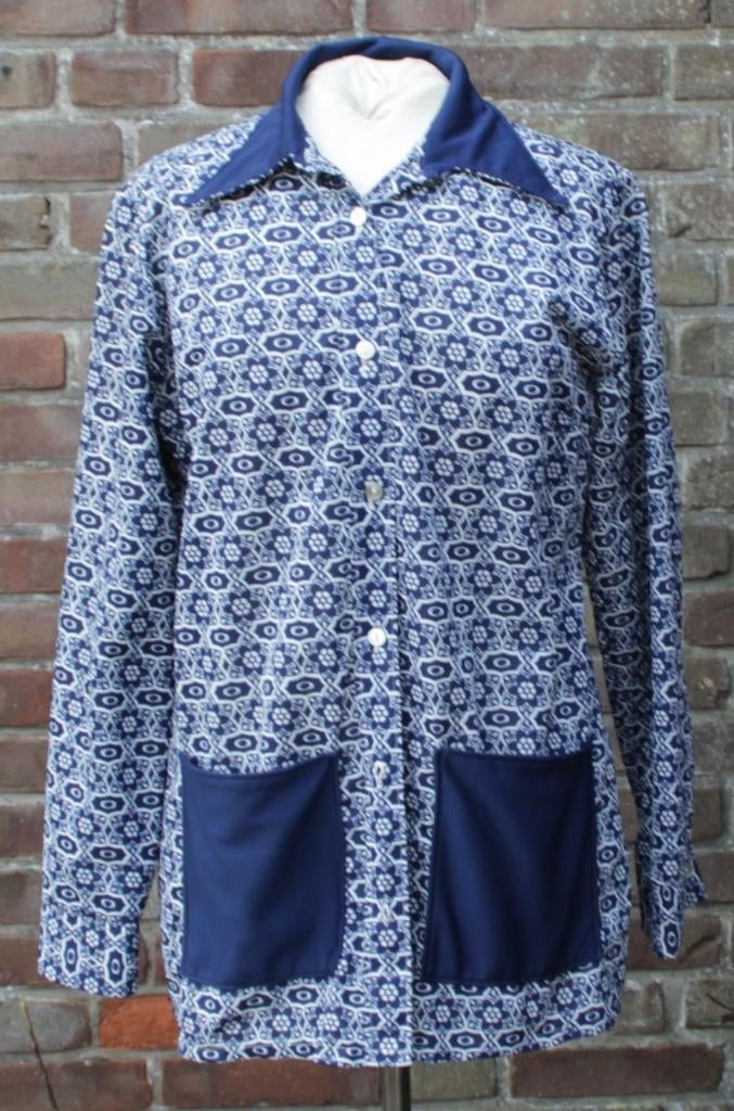 Mooie jaren 60 / 70 blouse, puntkraag , maat 40 / 42, Maat 38/40 (M), Carnaval, ., Ophalen of Verzenden
