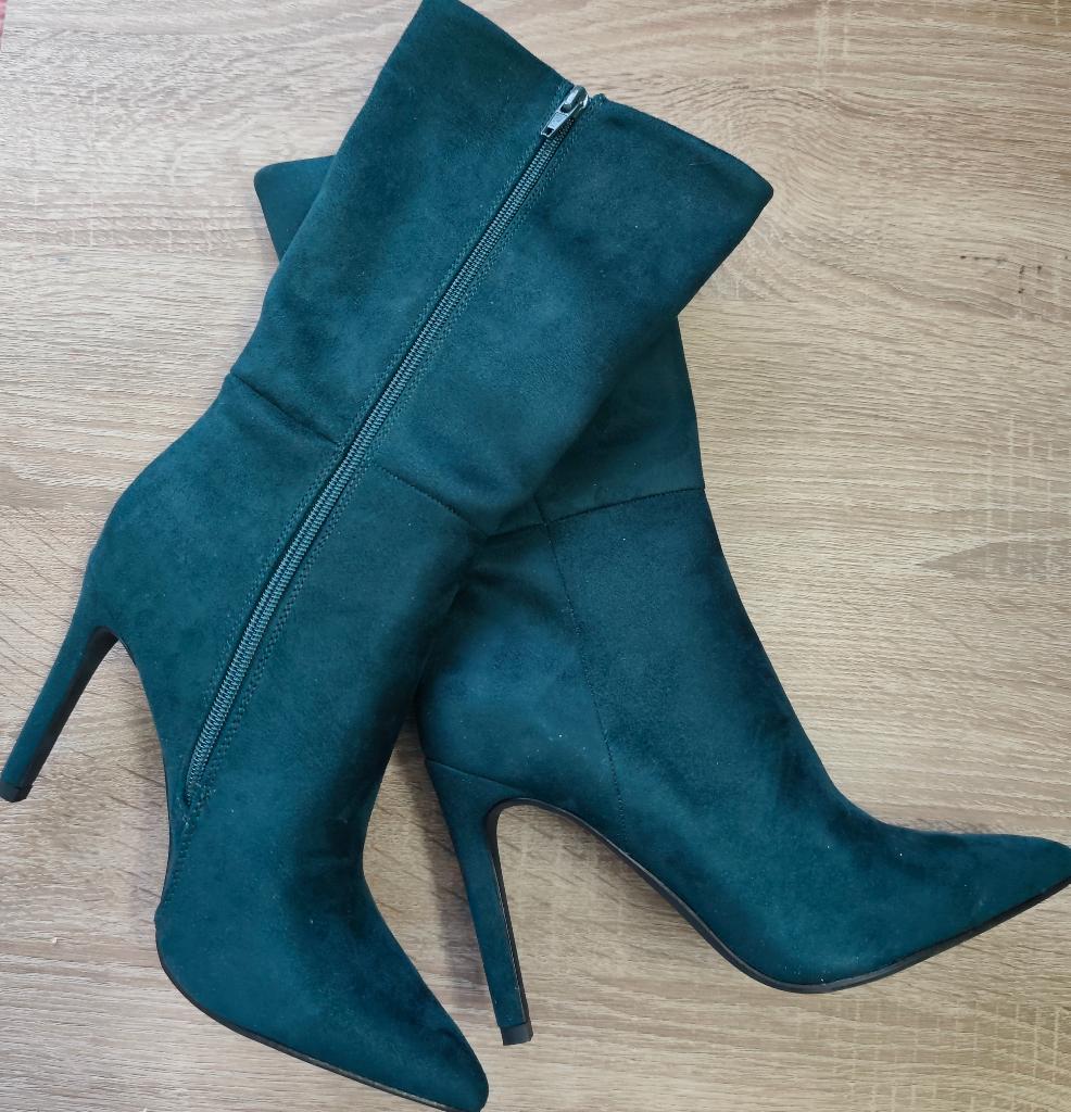 Elegante halfhoge laarzen-maat 38, Hoge laarzen, Verzenden, Zo goed als nieuw, Groen