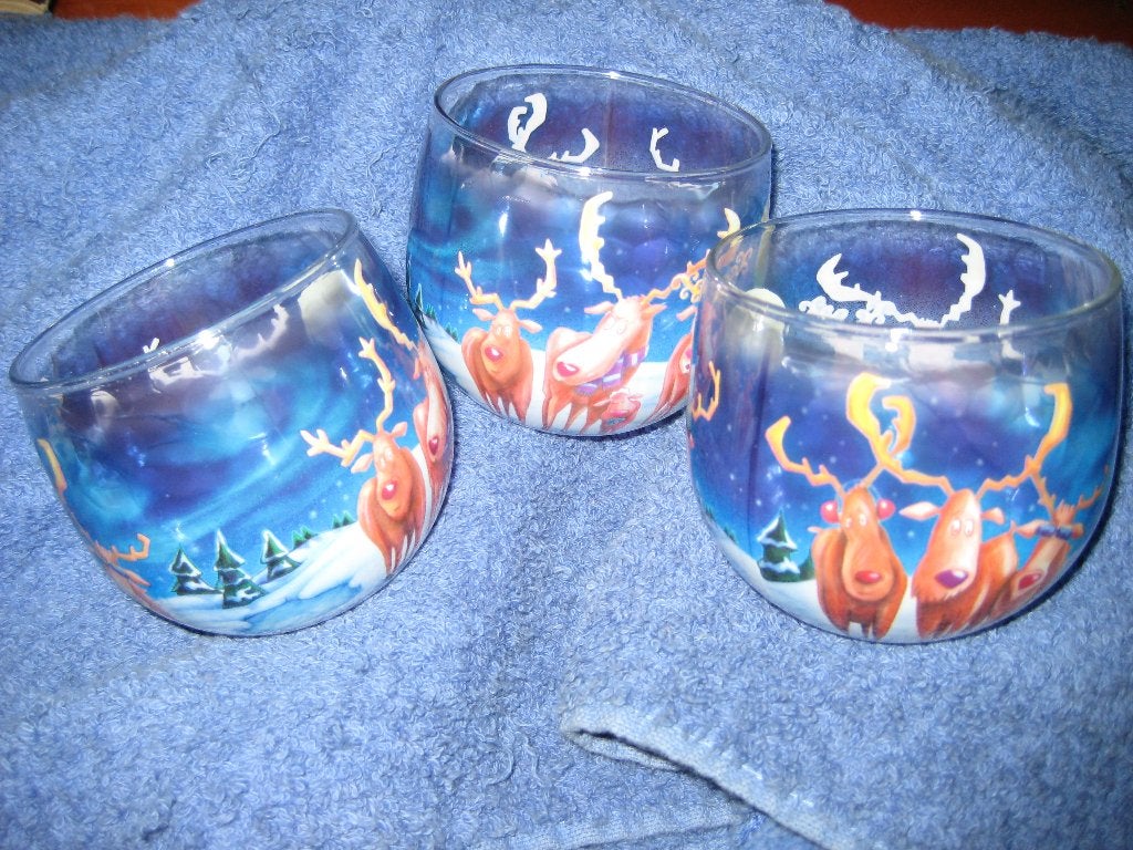 3 glazen voor theelichters, Ophalen of Verzenden, Zo goed als nieuw, Glas, Kandelaar