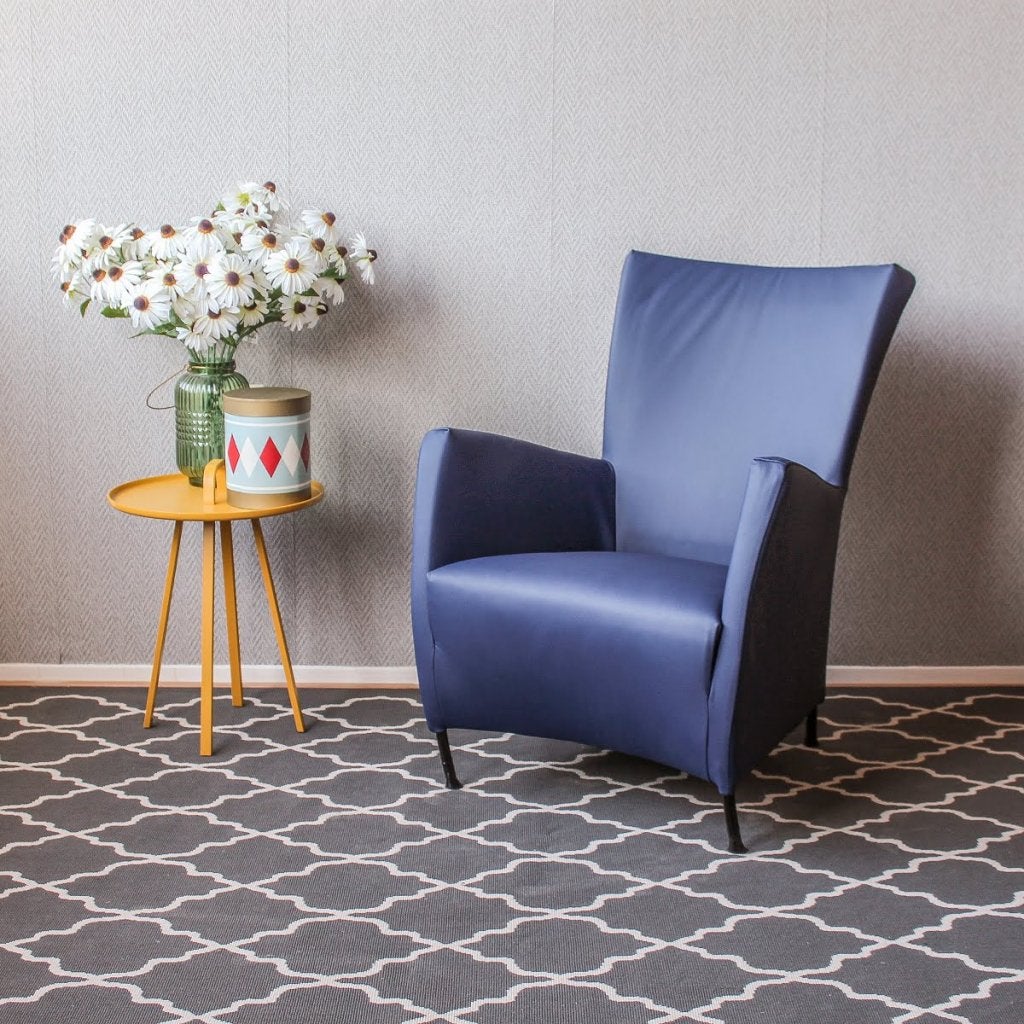 Montis Windy Fauteuil Kobaltblauw Leer - Zwart