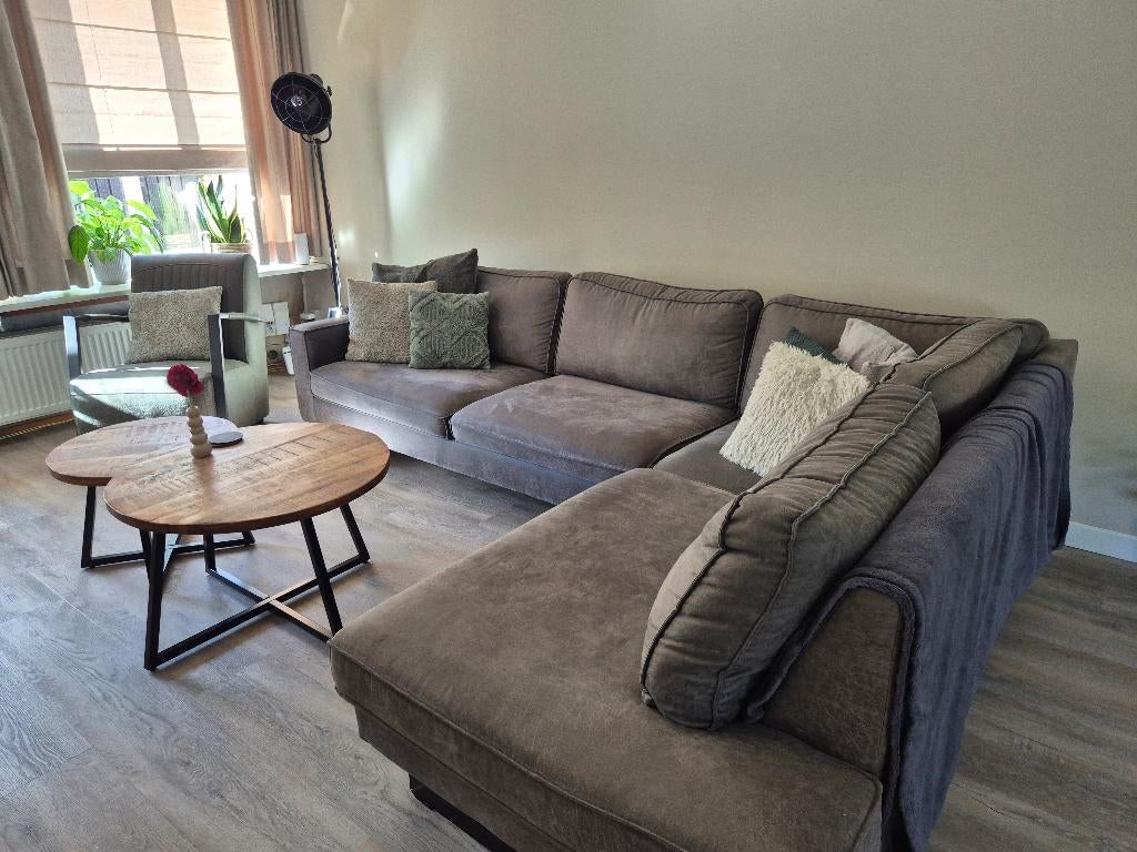 Hoekbank stof, Huis en Inrichting, Banken | Bankstellen, Ophalen, 250 tot 300 cm, Gebruikt, Stof