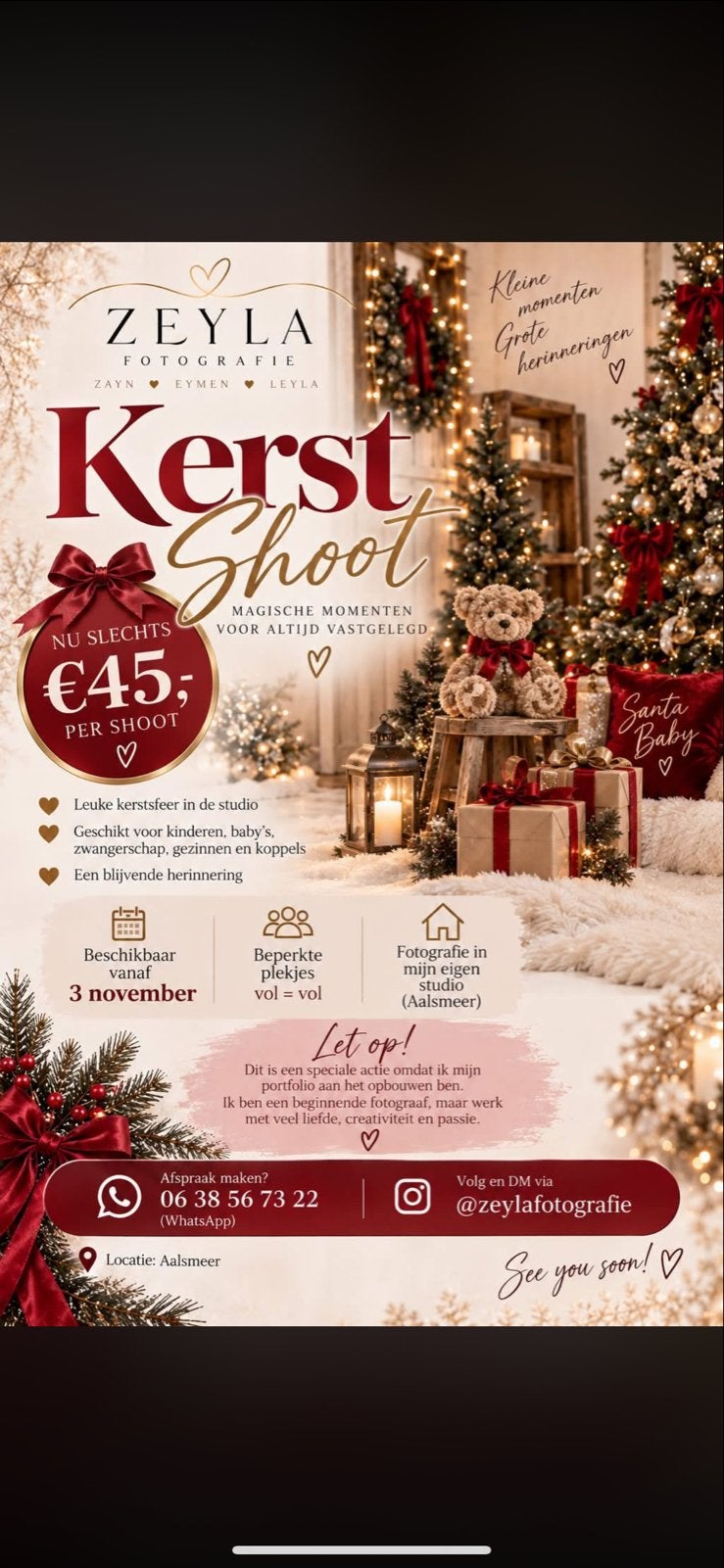 Kerstshoot & Newbornshoot actie!, Fotograaf