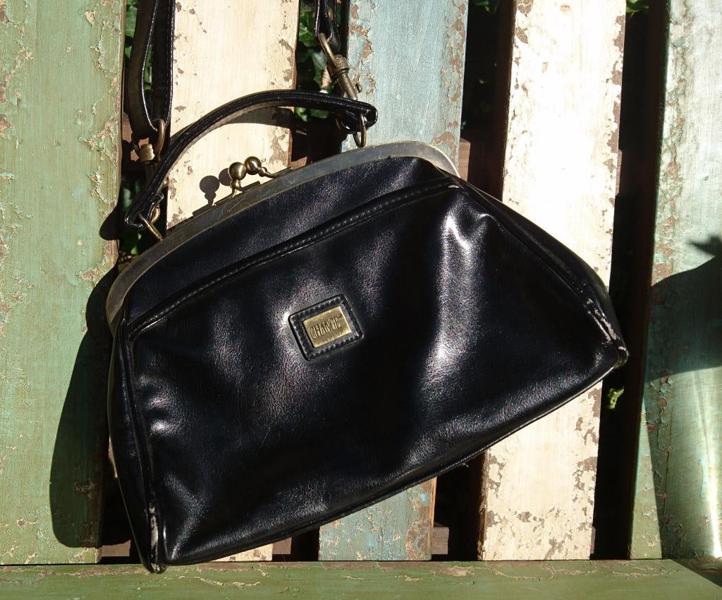 Vintage zwart laktasje van Change / Handtas / schoudertasje, Sieraden, Tassen en Uiterlijk, Tassen | Damestassen, Ophalen of Verzenden