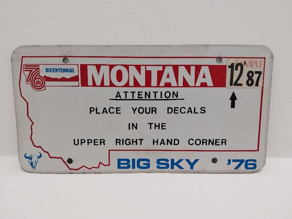 License Plate Sample Motor Vehicle Department Montana U.S.A., Ophalen of Verzenden, Zo goed als nieuw, Auto's