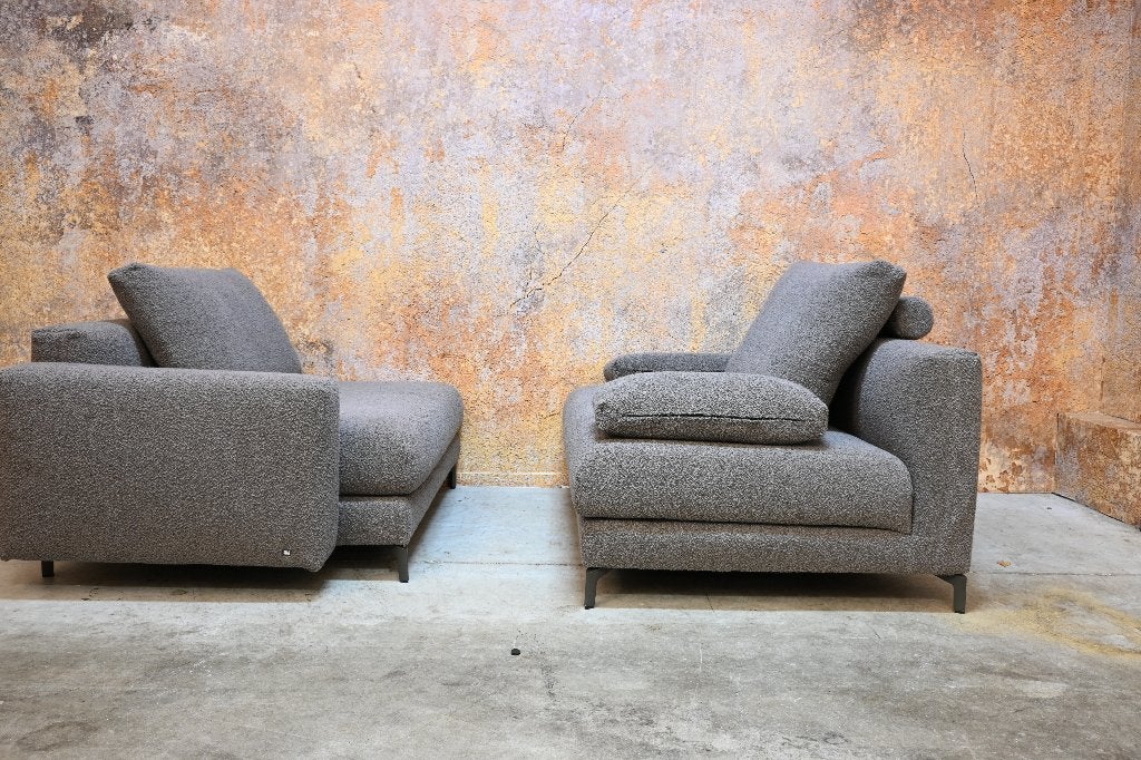 Als NIEUW stoffen Rolf Benz Nuvola design bank 2 elementen, 125 tot 150 cm, 300 cm of meer, Zo goed als nieuw, Rolf Benz