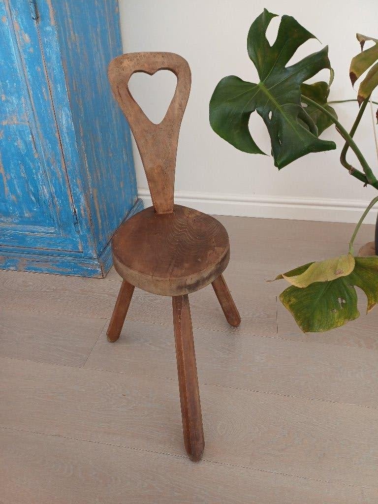 Antieke melkkruk spinning brutalistische stoeltje chair, Ophalen of Verzenden